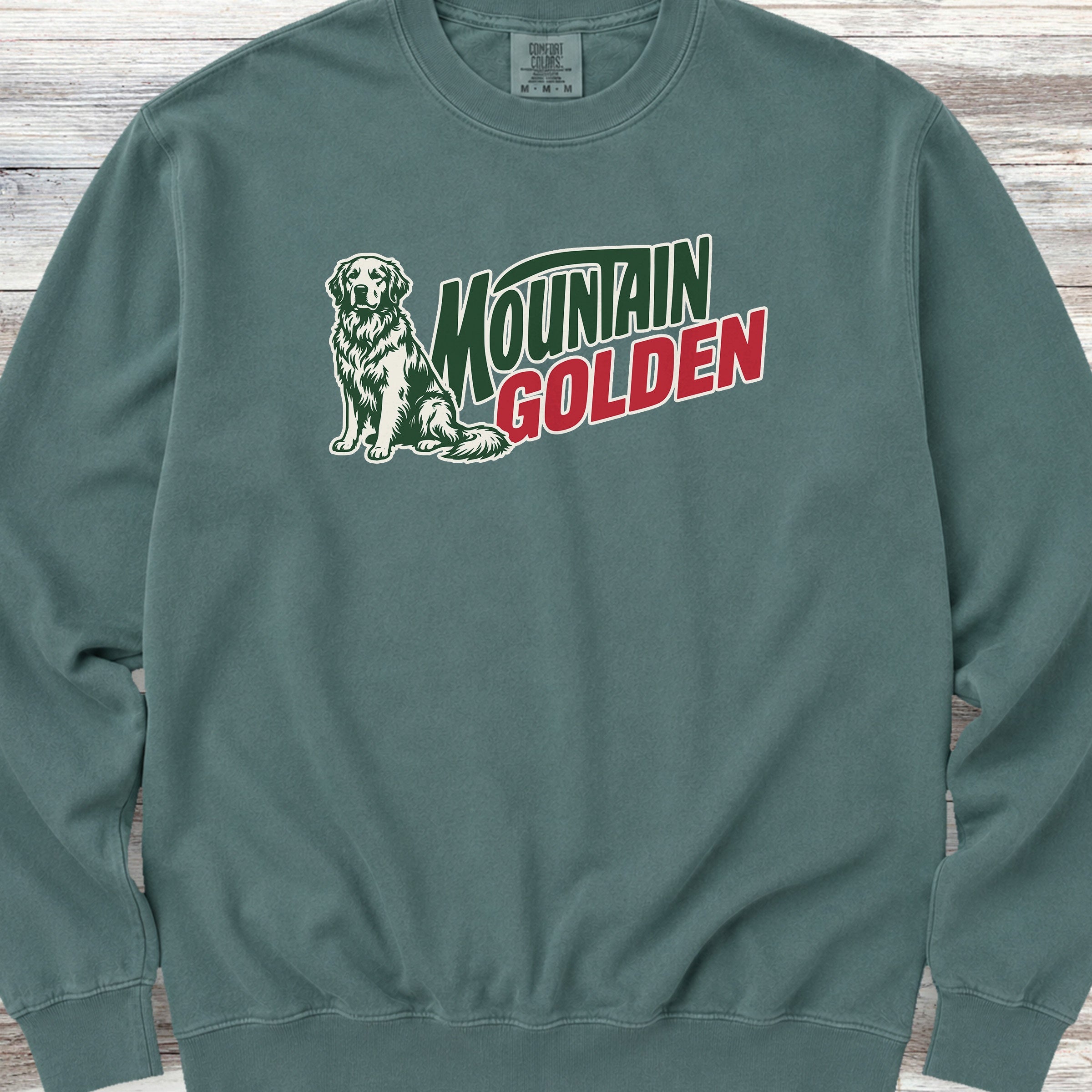 Golden Retriever Mountain Golden Sweatshirt - Blue Spruce