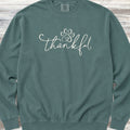 Thankful Pawprint Sweatshirt - Blue Spruce
