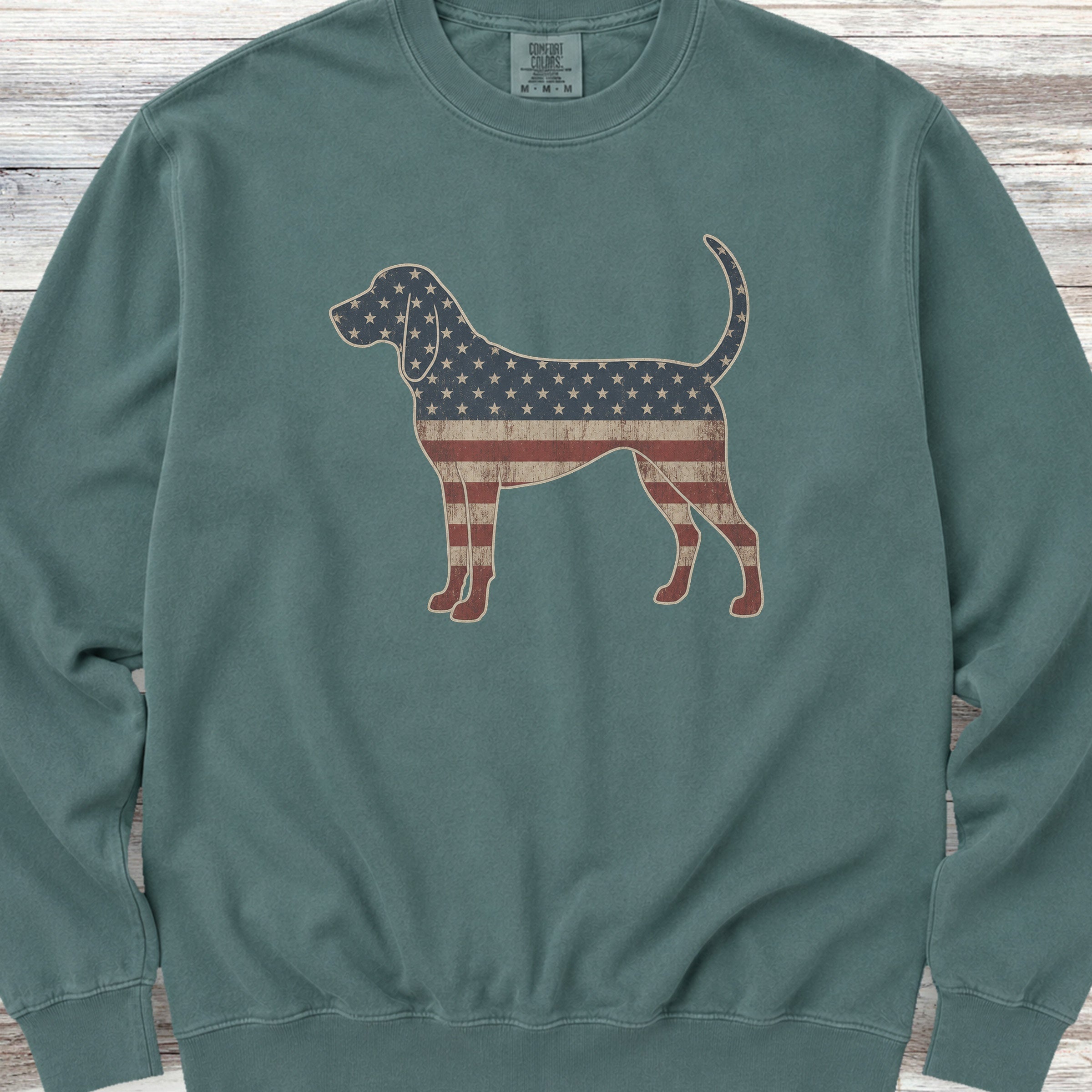 Coonhound Vintage USA Sweatshirt - Blue Spruce