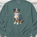 Australian Shepherd Merle Blue Eyes Watercolor Sweatshirt - Blue Spruce