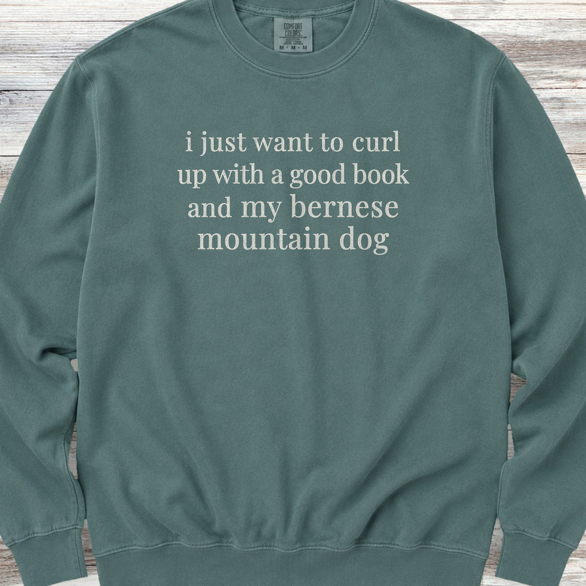 Bernese Mountain Dog Book Sweatshirt - Blue Spruce