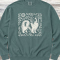 Papillon Linocut Sweatshirt - Blue Spruce
