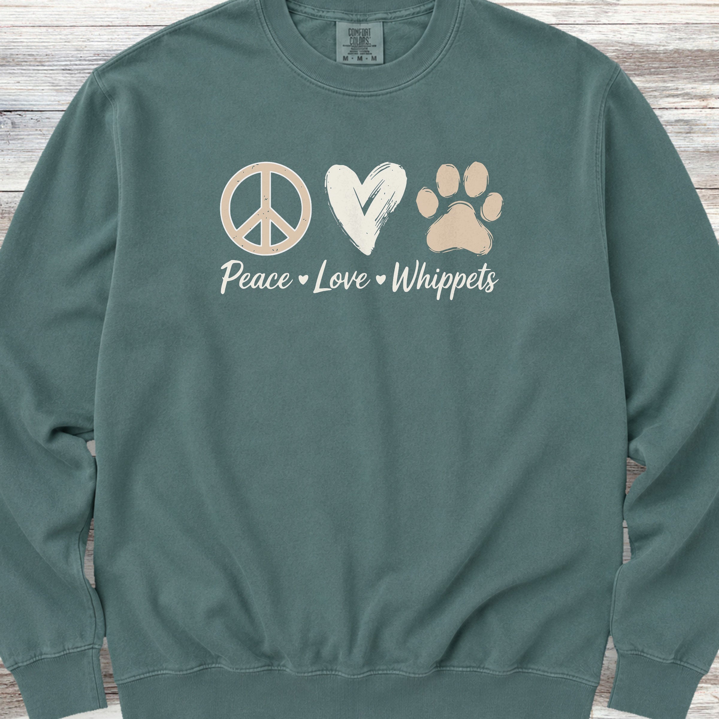 Whippet Peace Sweatshirt - Blue Spruce