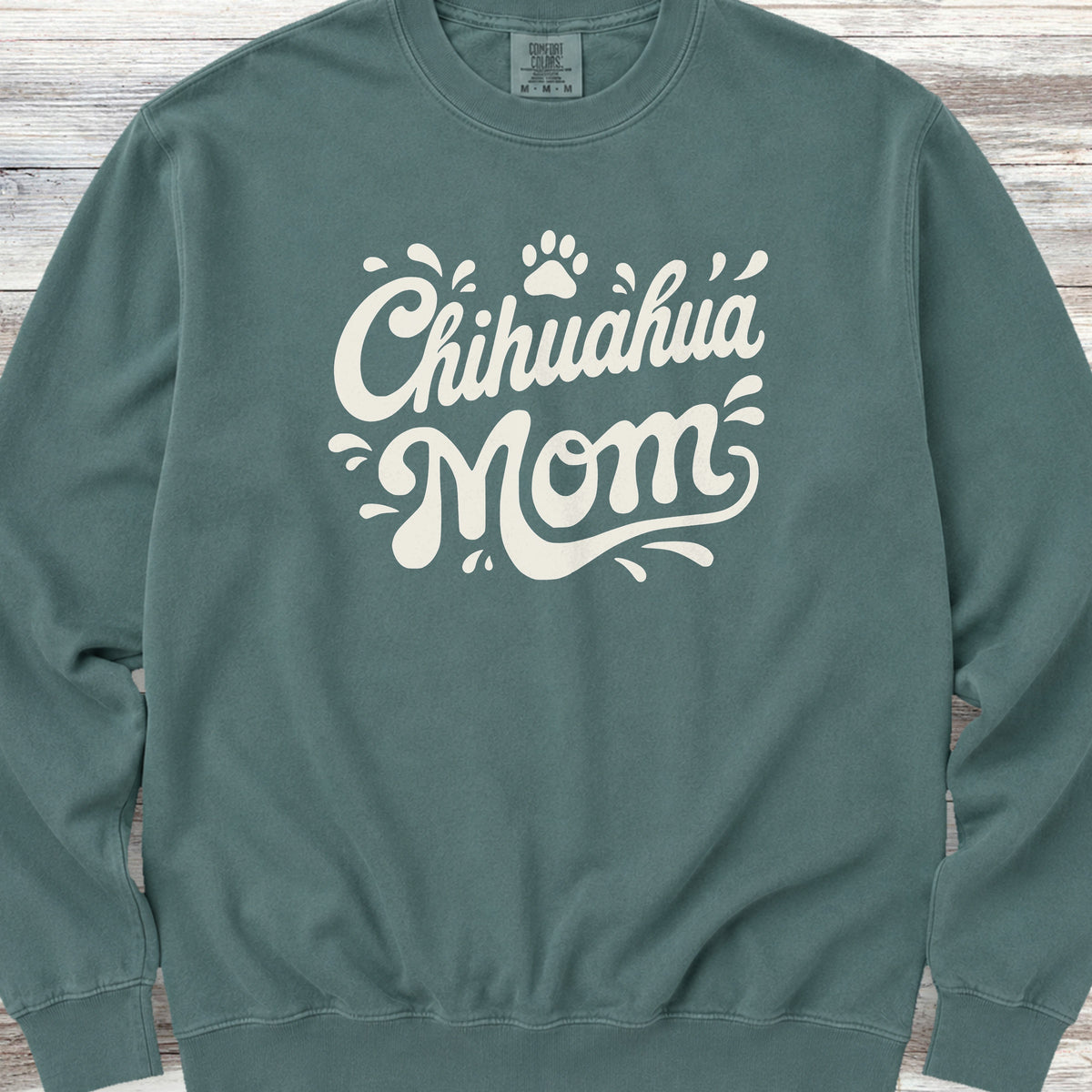 Chihuahua Groovy Mom Sweatshirt - Blue Spruce