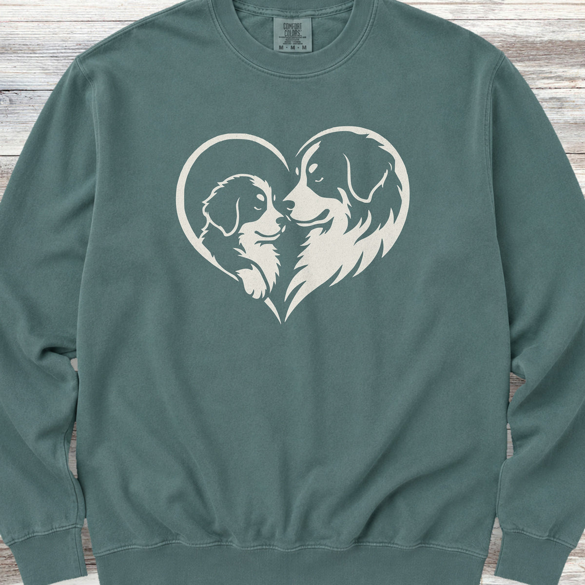 Bernese Mountain Dog Heart Bond Sweatshirt - Blue Spruce