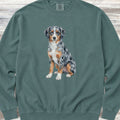 Australian Shepherd Puppy Watercolor Sweatshirt - Blue Spruce