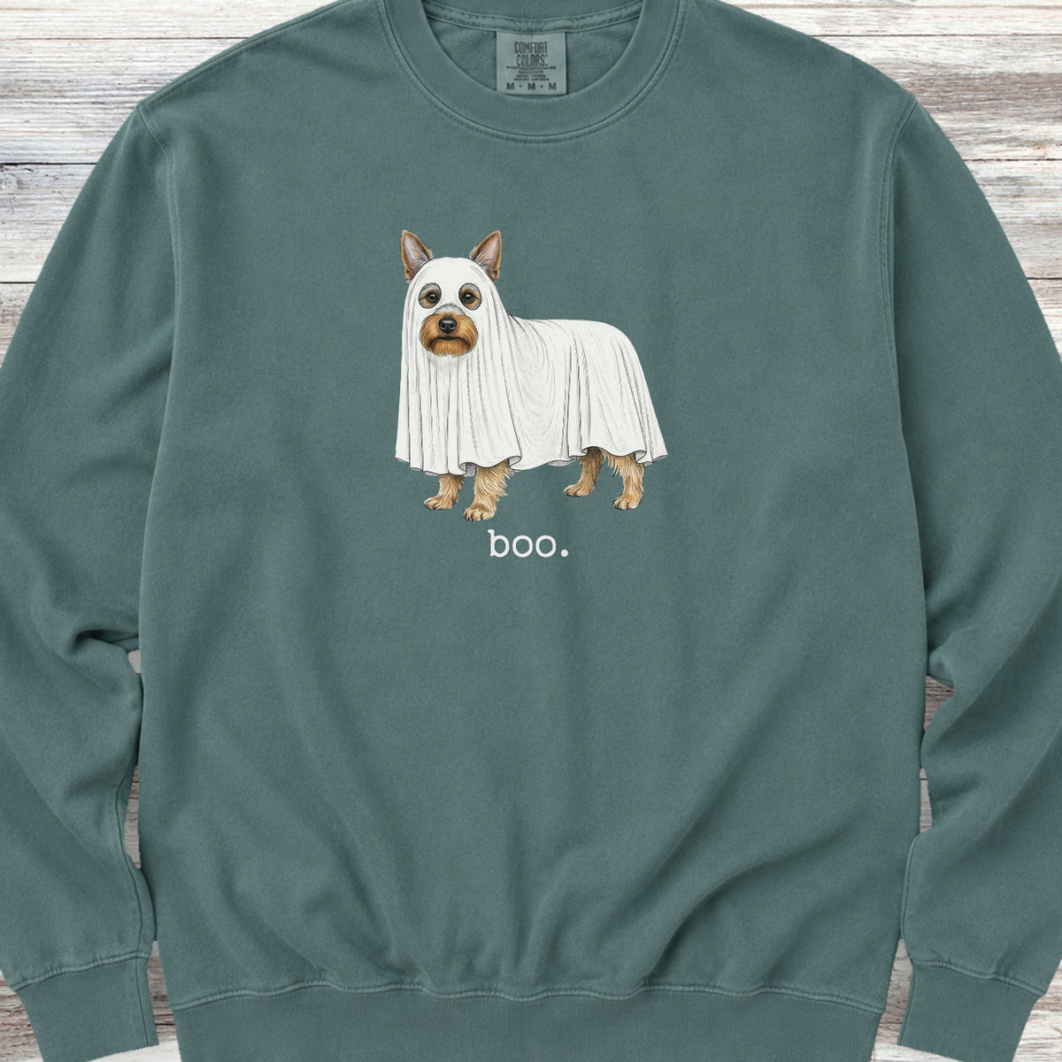 Silky Terrier Boo Sweatshirt - Blue Spruce