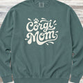 Corgi Groovy Mom Sweatshirt - Blue Spruce