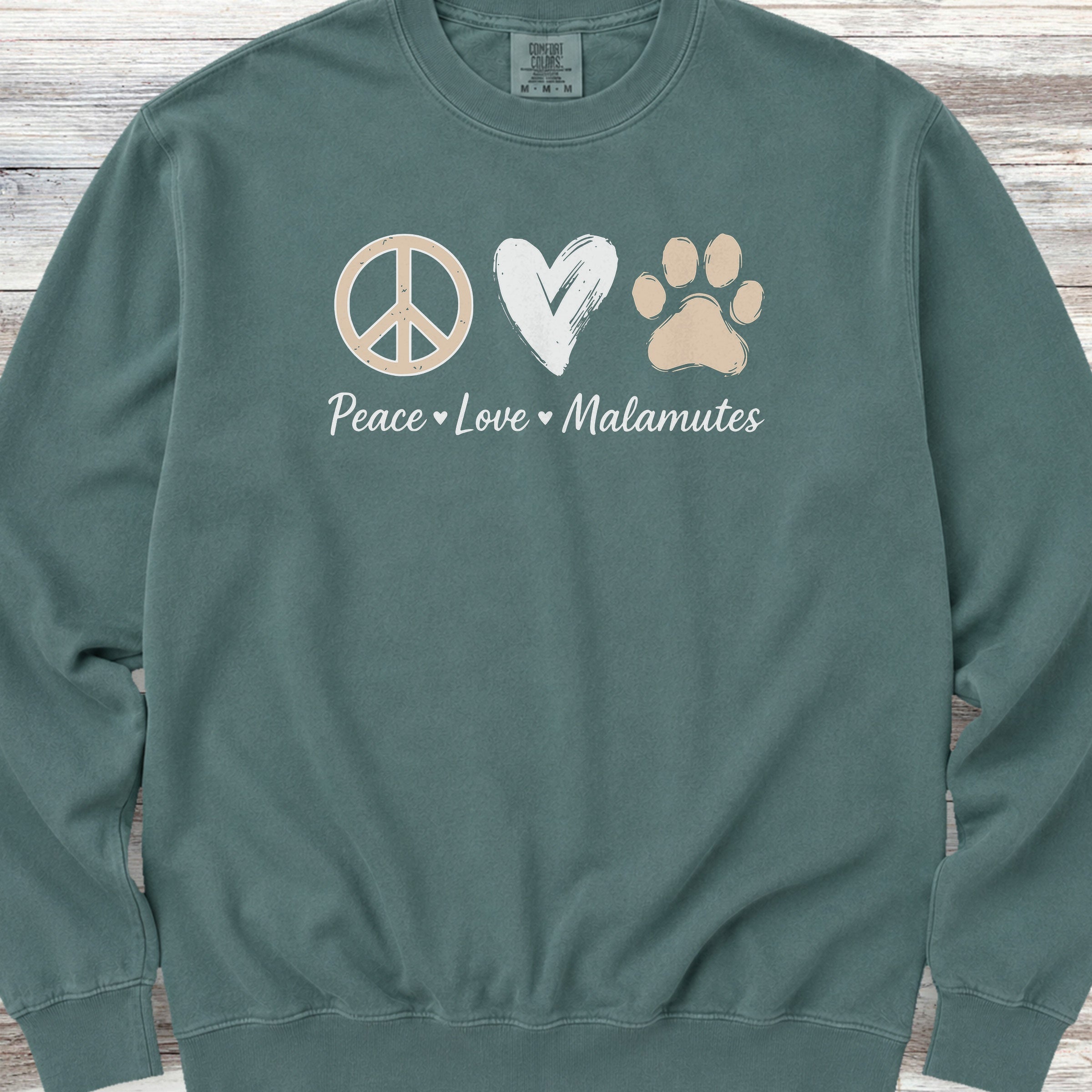 Malamute Peace Sweatshirt - Blue Spruce