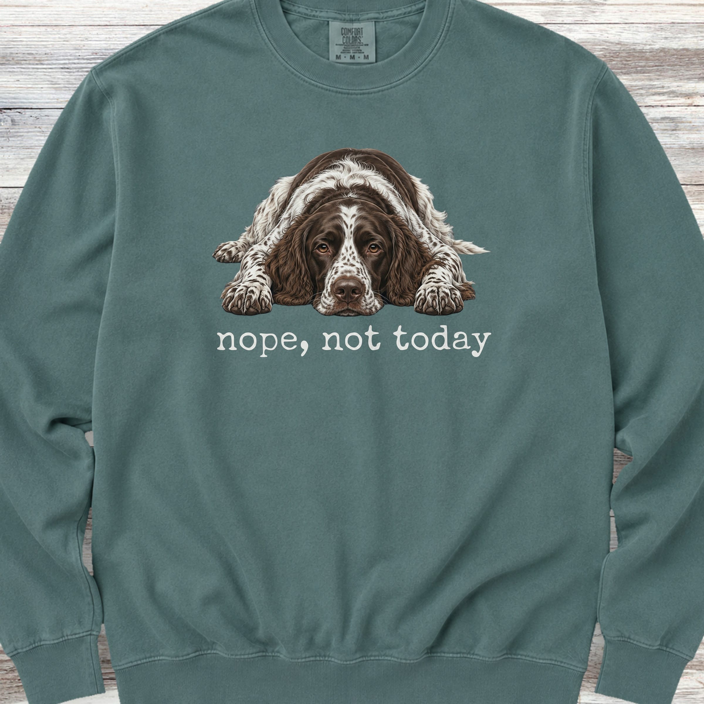 English Springer Spaniel Nope Sweatshirt - Blue Spruce