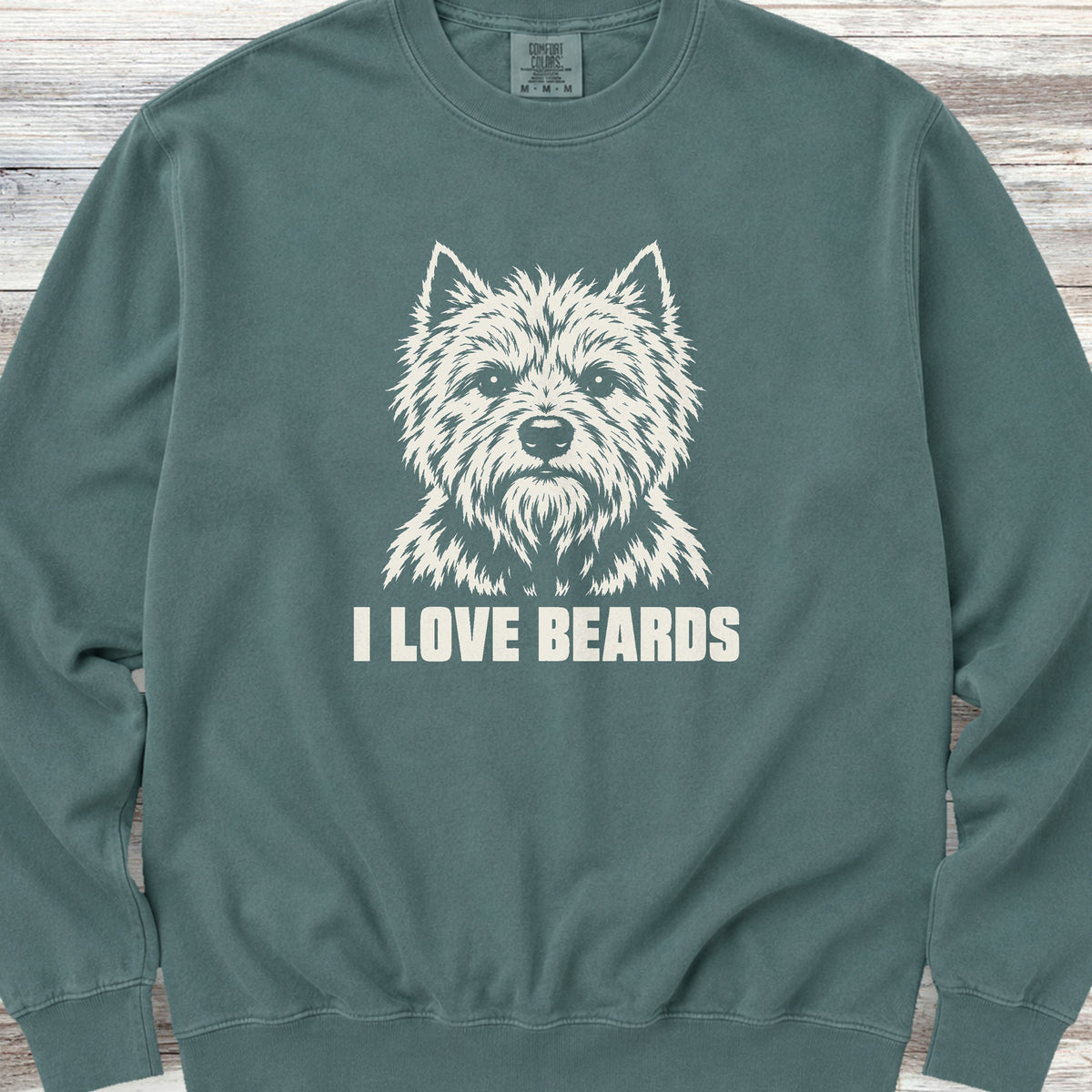 Cairn Terrier I Love Beards Sweatshirt - Blue Spruce