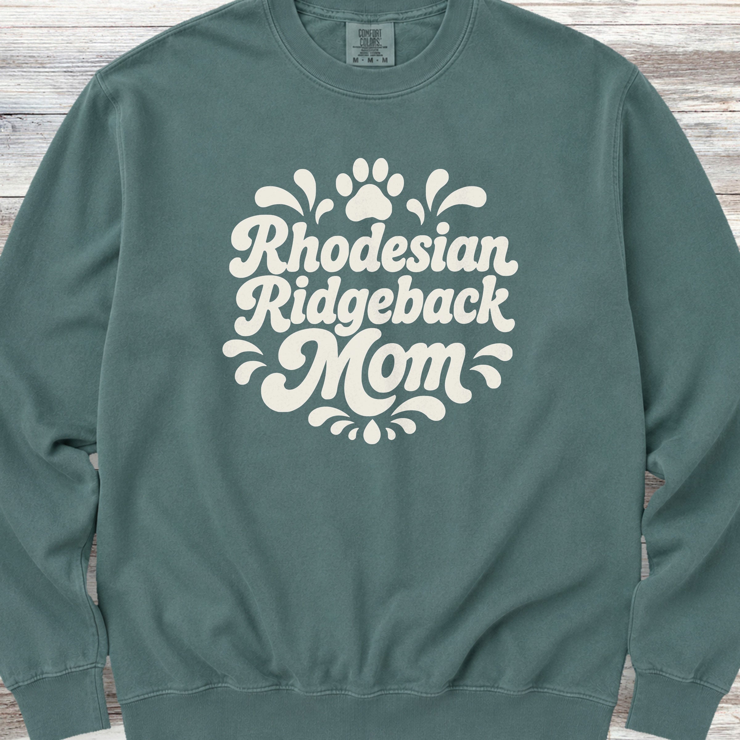 Rhodesian Ridgeback Groovy Mom Sweatshirt - Blue Spruce