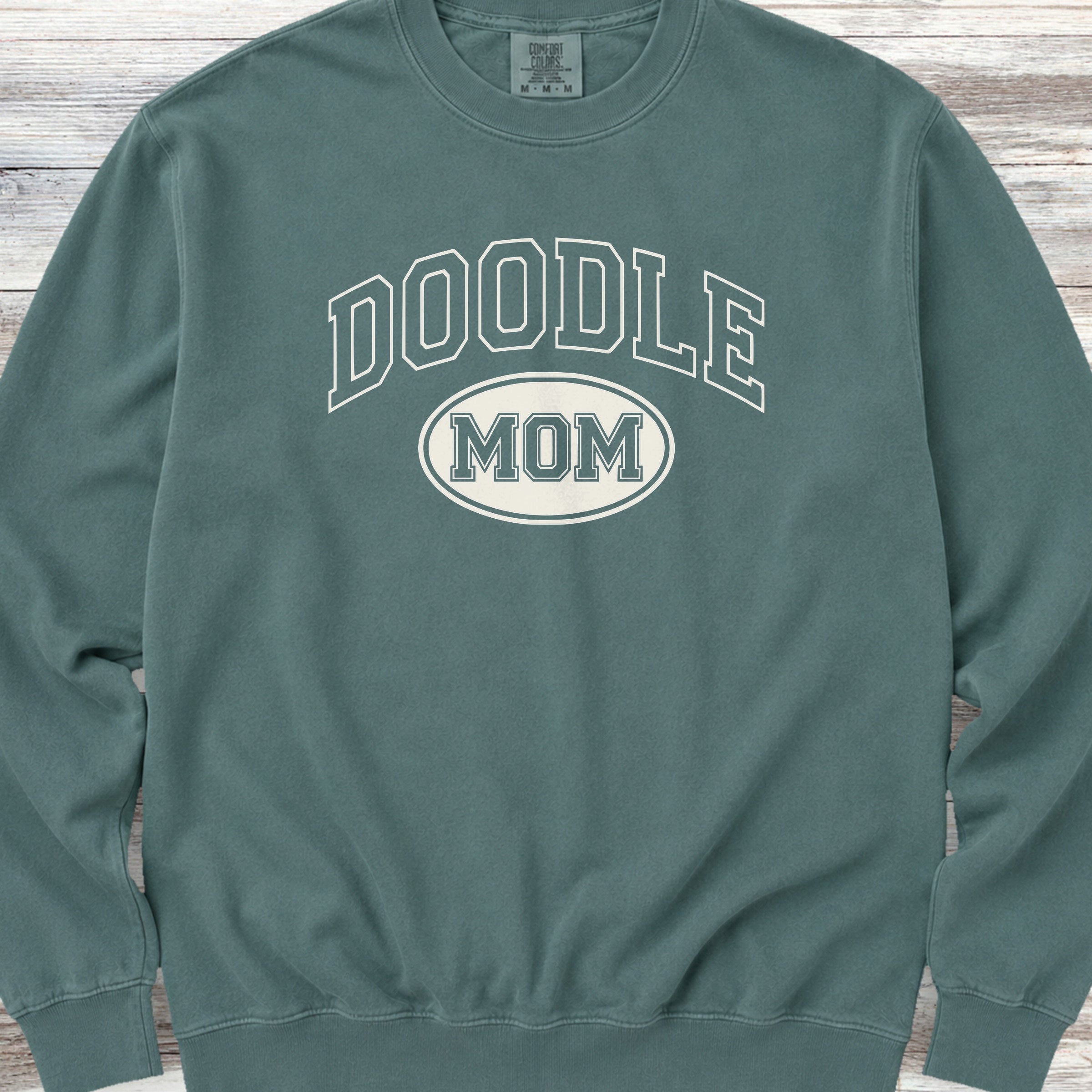 Doodle University Mom Sweatshirt - Blue Spruce