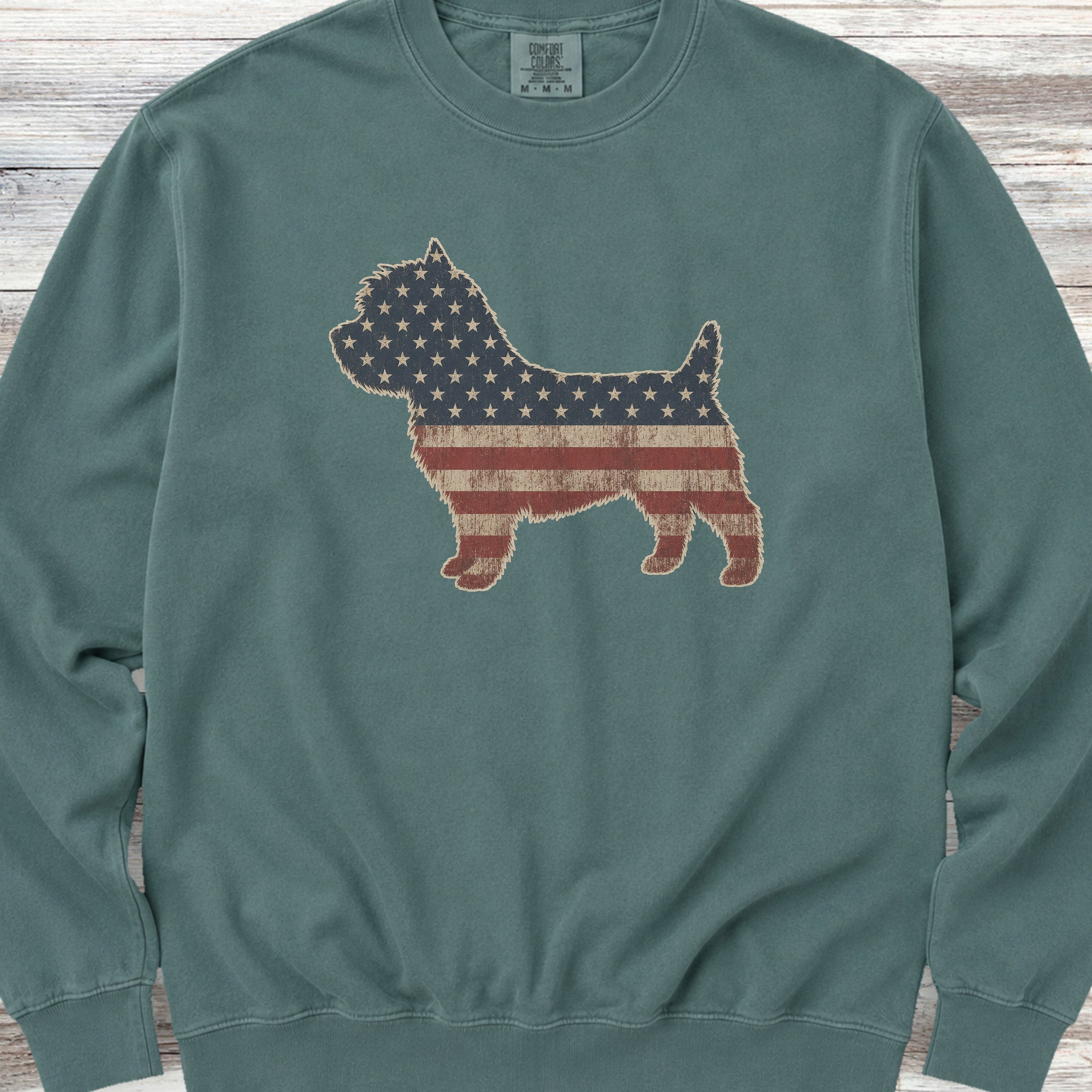 Cairn Terrier Vintage USA Sweatshirt - Blue Spruce