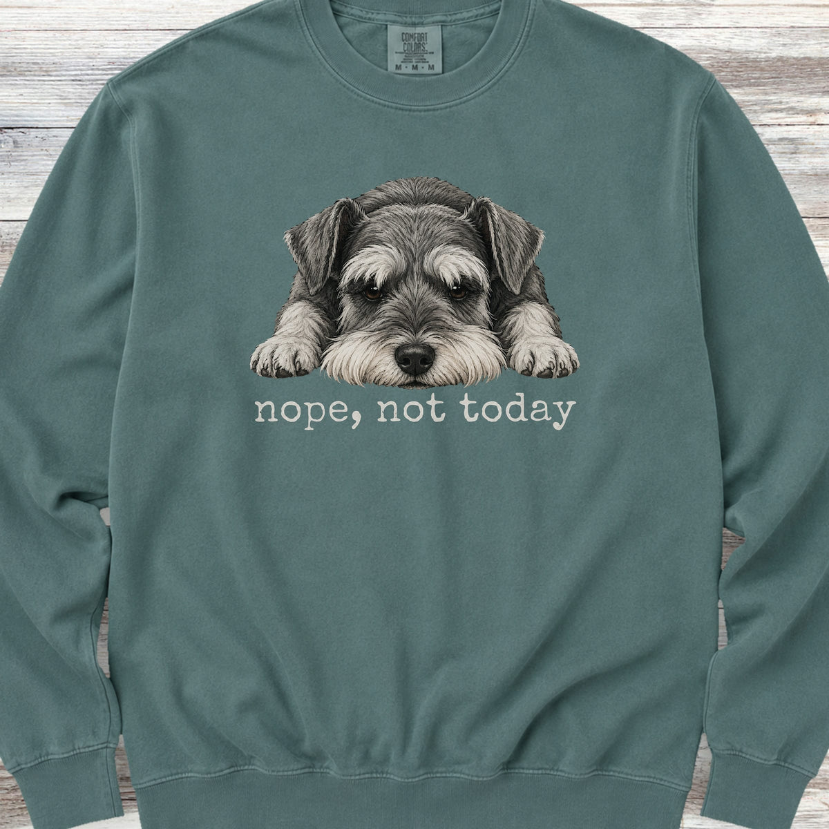 Schnauzer Nope Sweatshirt - Blue Spruce