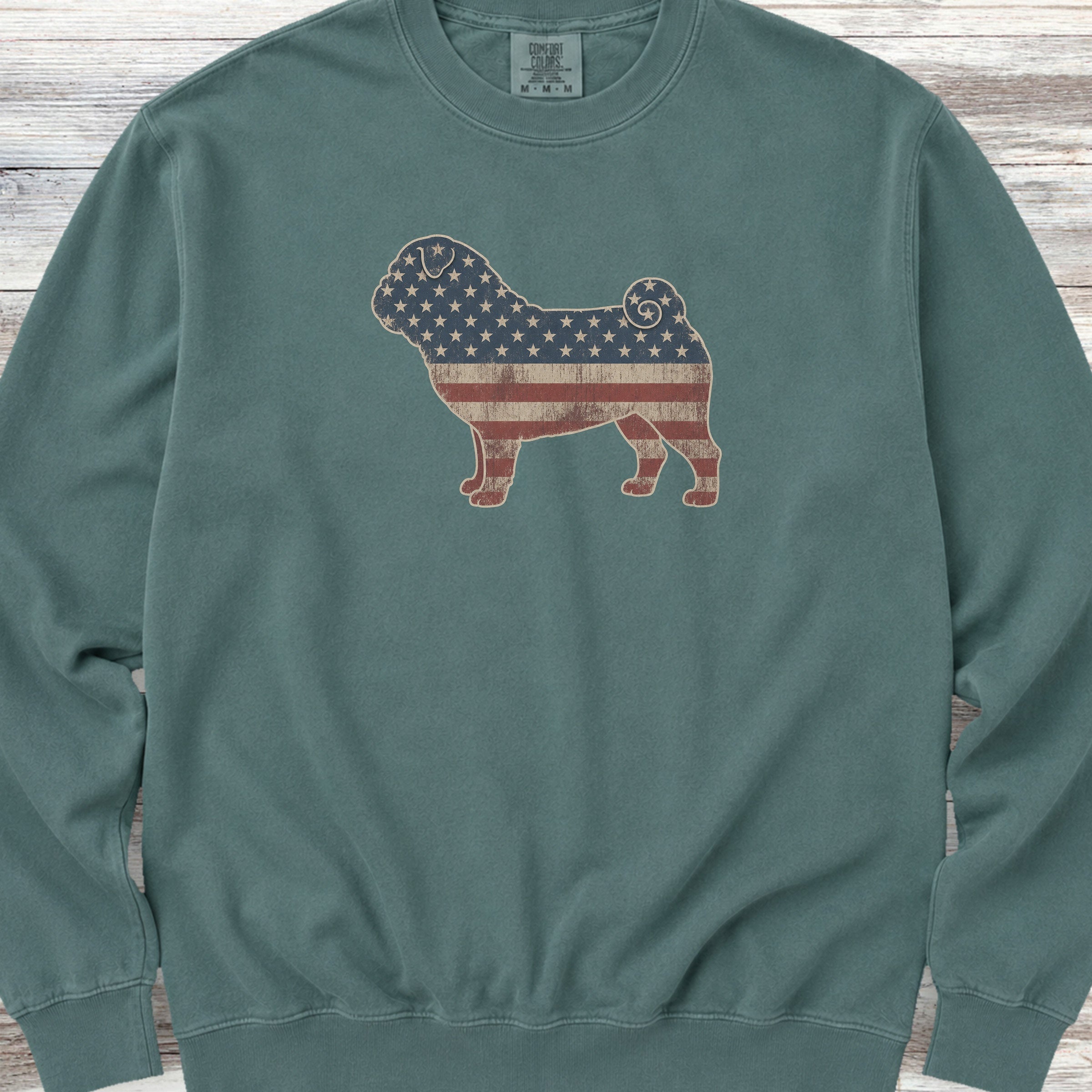 Pug Vintage USA Sweatshirt - Blue Spruce
