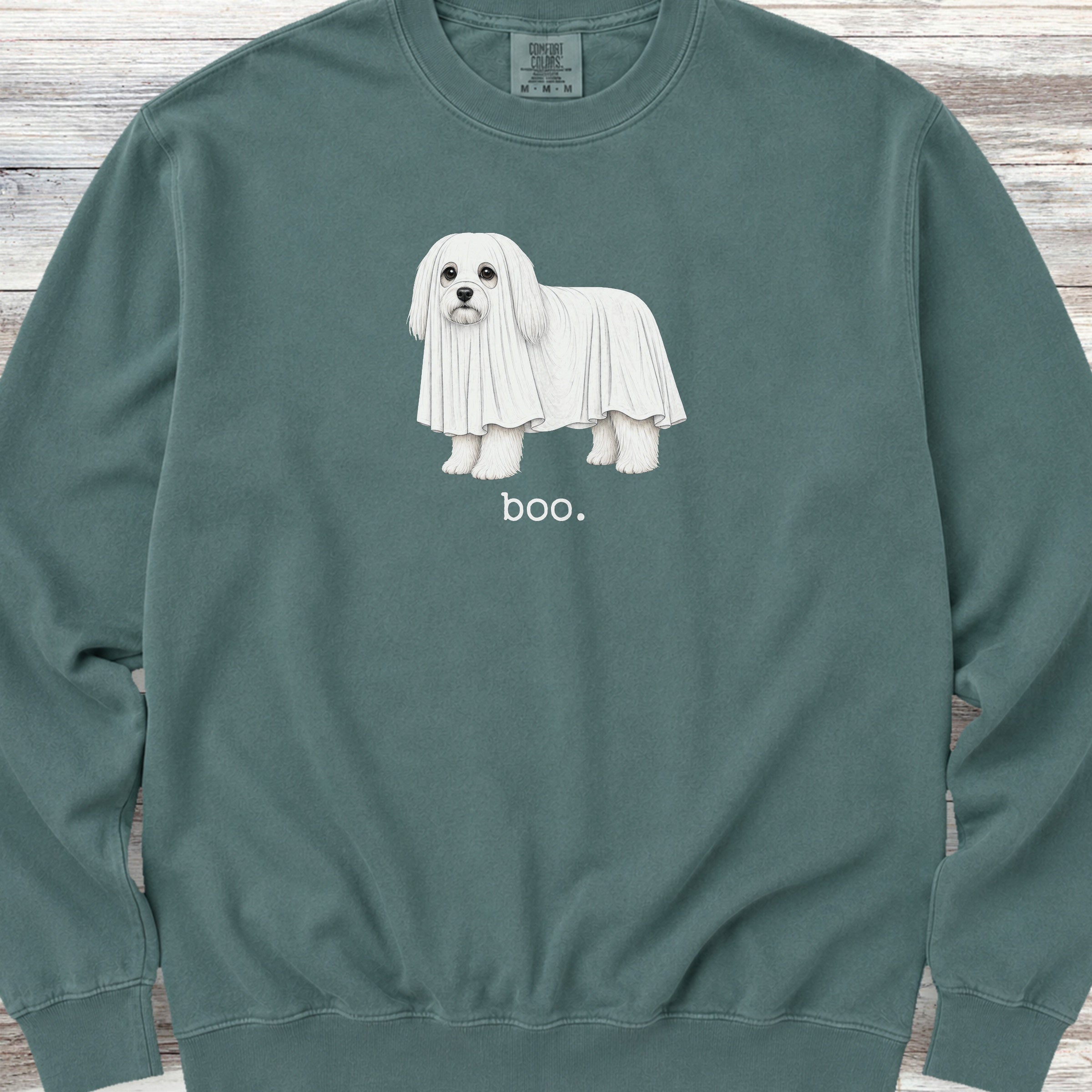 Maltese Boo Sweatshirt - Blue Spruce