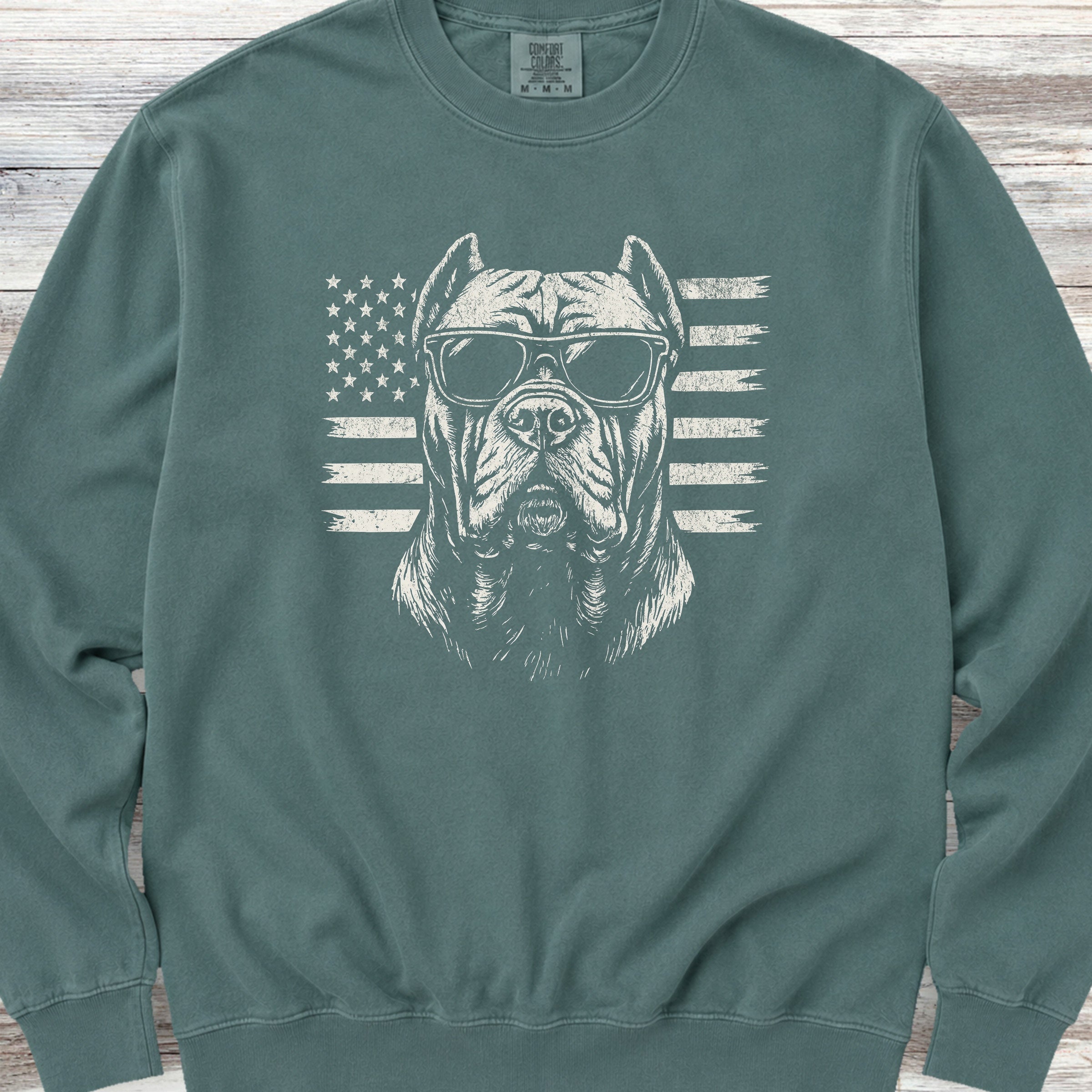 Cane Corso Flag Sweatshirt - Blue Spruce