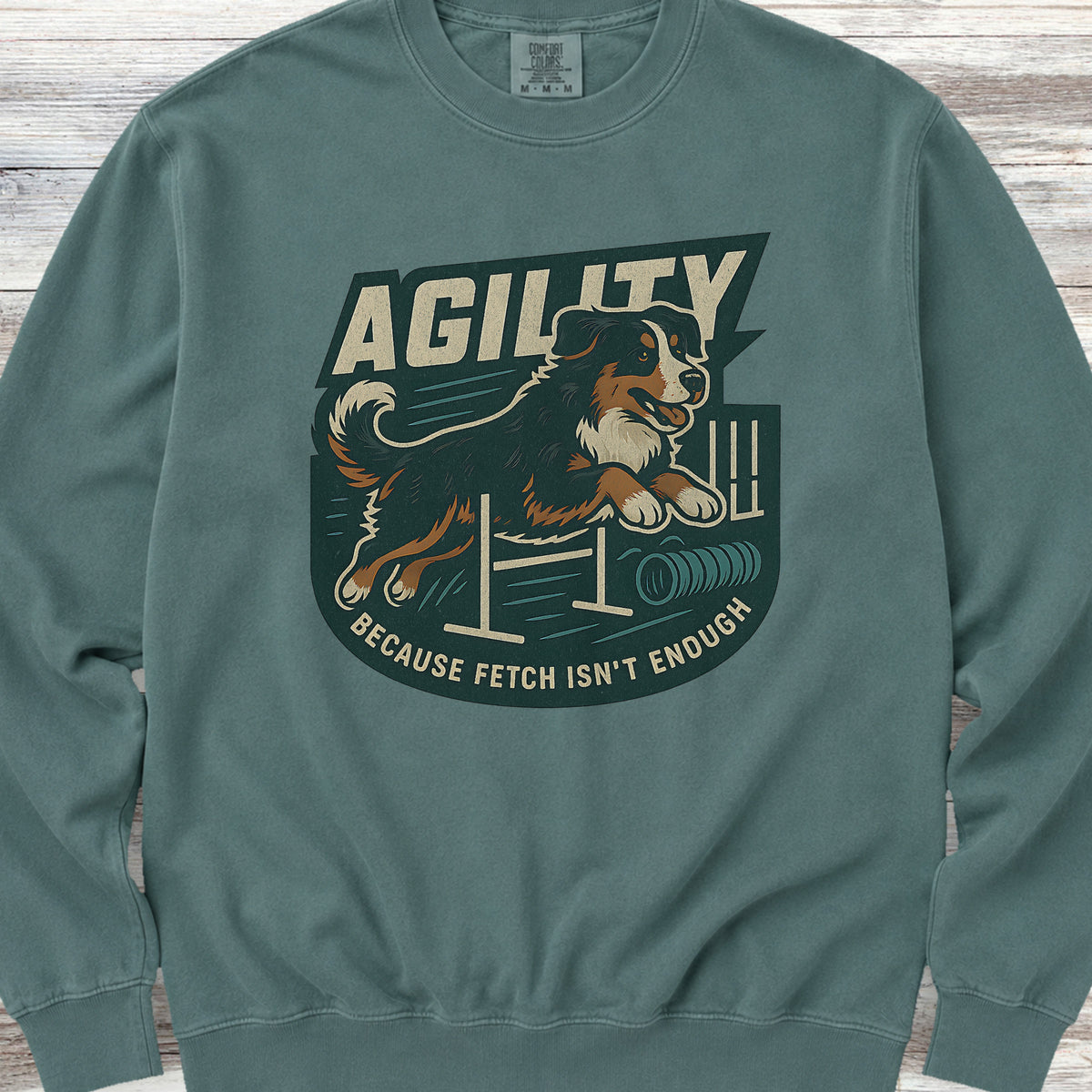 Bernese Mountain Dog Agility Sweatshirt - Blue Spruce