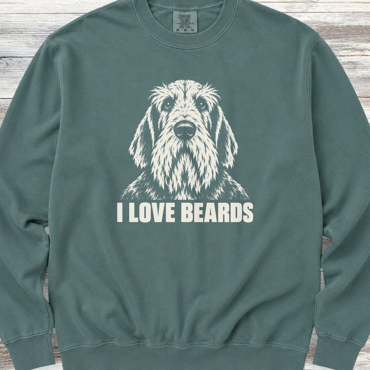 Spinone Italiano I Love Beards Sweatshirt - Blue Spruce