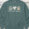 English Springer Spaniel Peace Sweatshirt - Blue Spruce