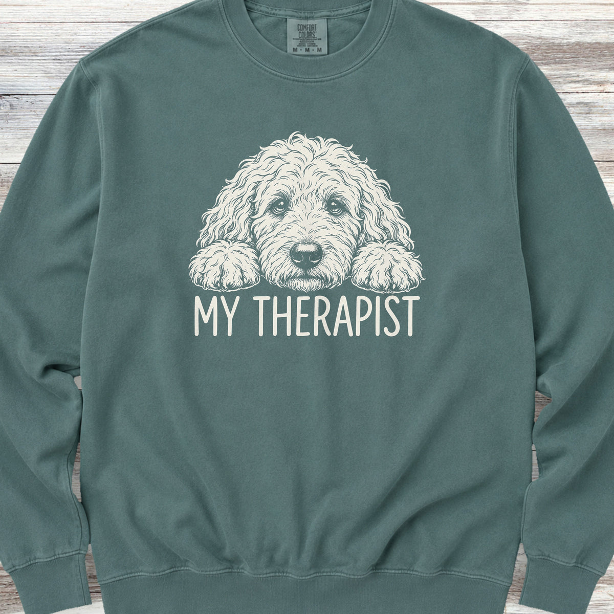 Goldendoodle Therapist Sweatshirt - Blue Spruce