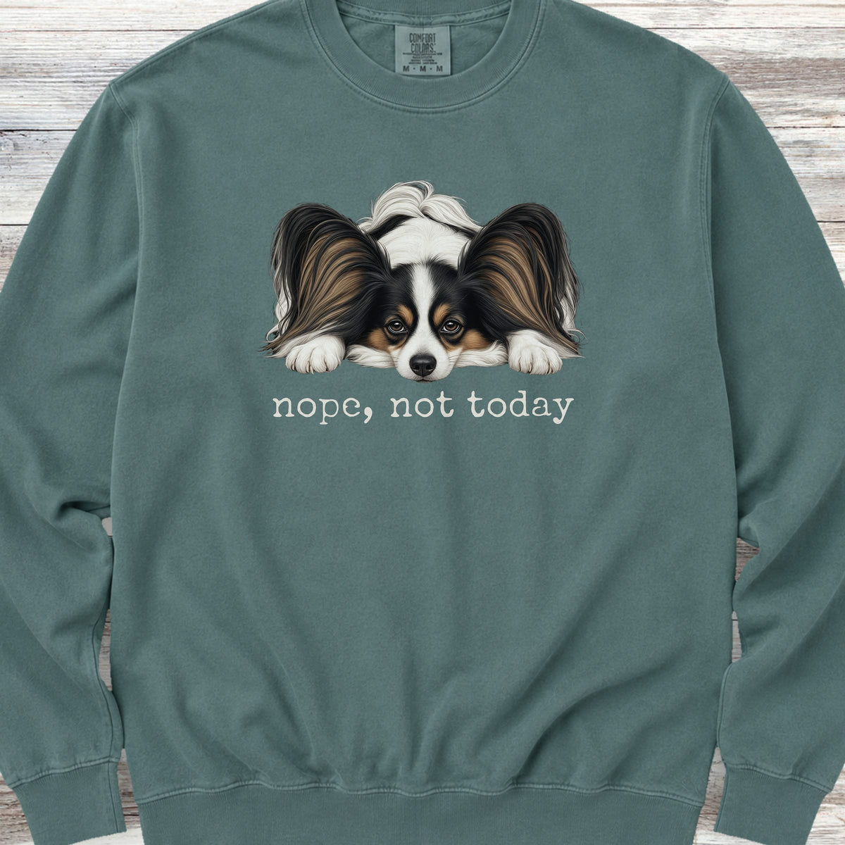 Papillon Nope Sweatshirt - Blue Spruce