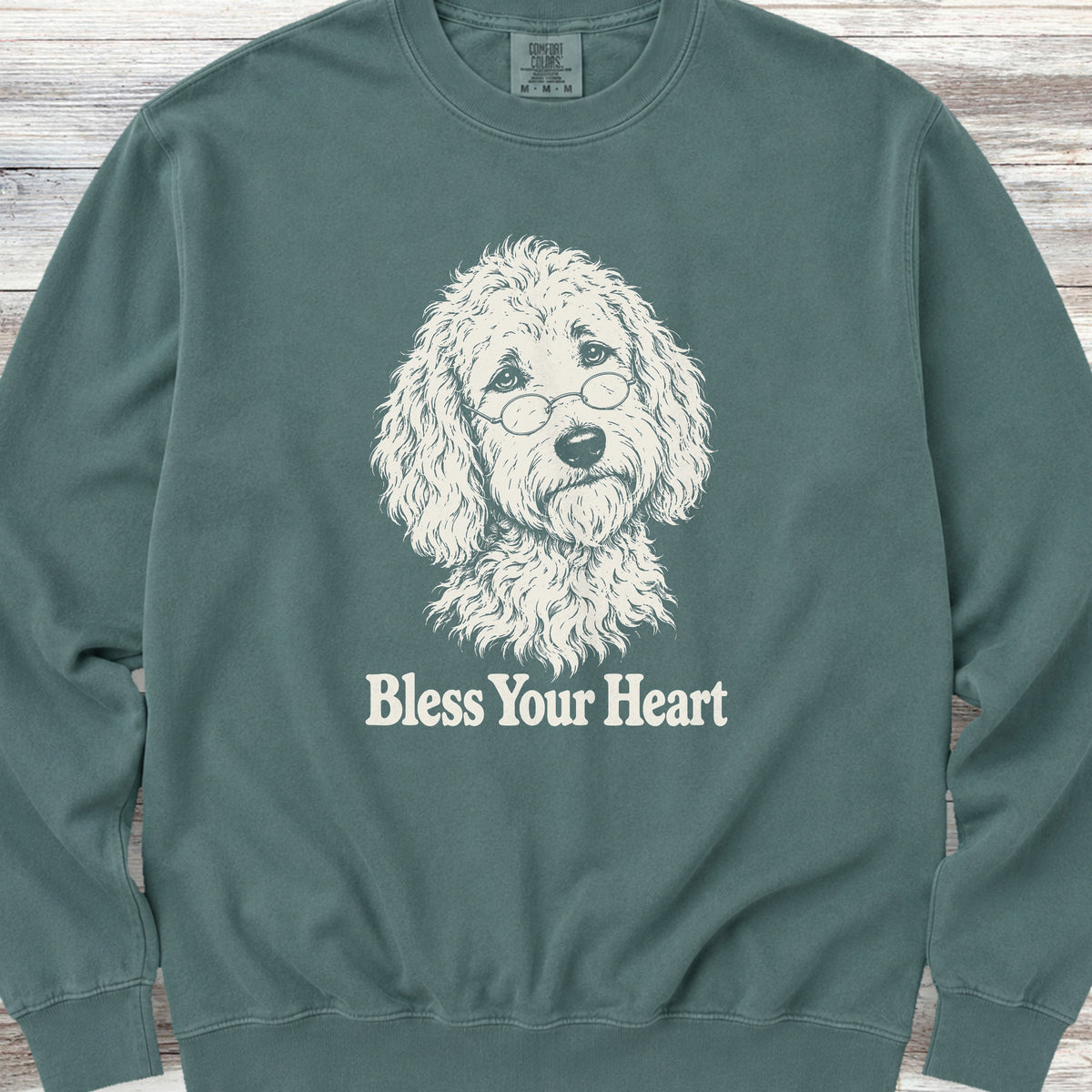 Goldendoodle Bless Your Heart Sweatshirt - Blue Spruce