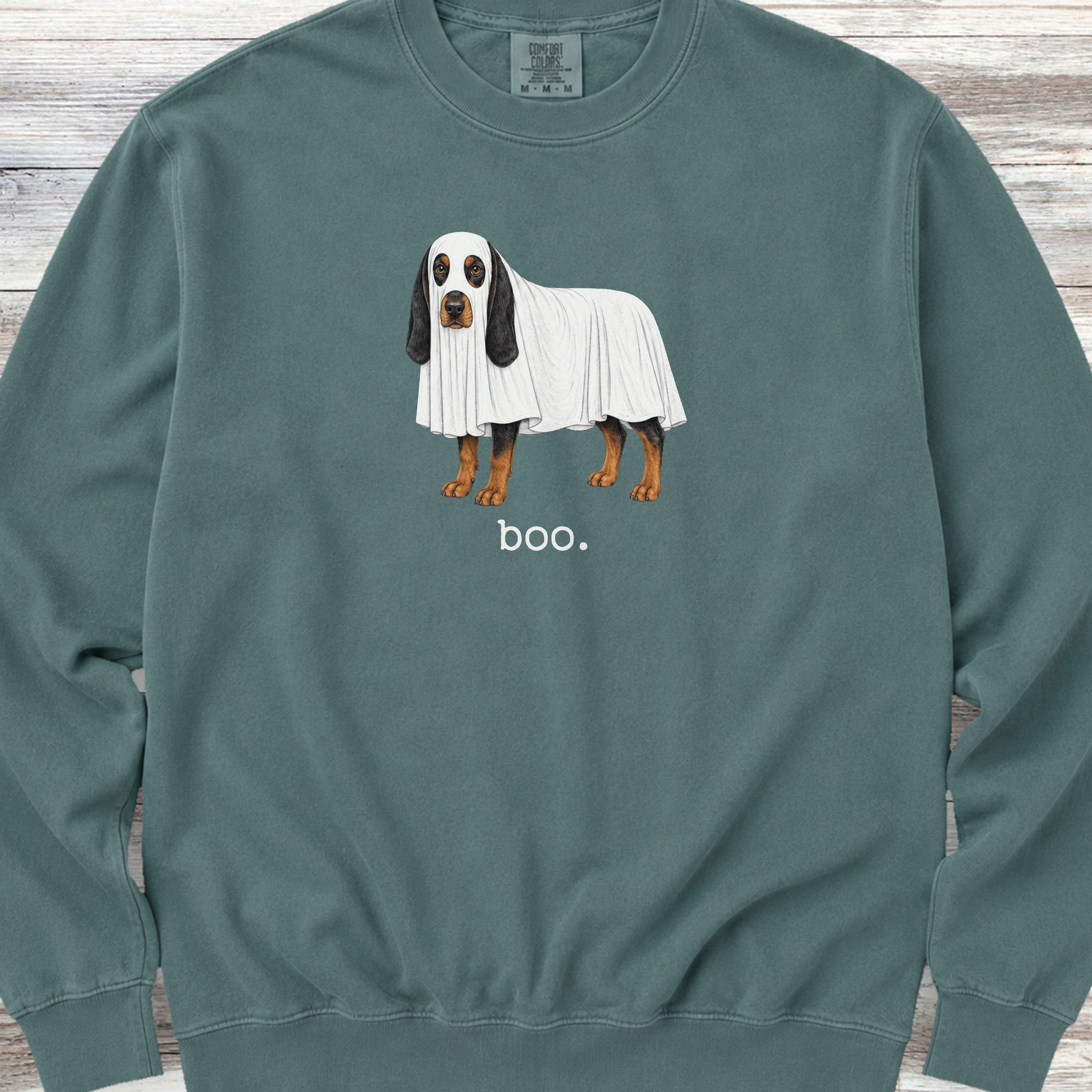 Black and Tan Coonhound Boo Sweatshirt - Blue Spruce