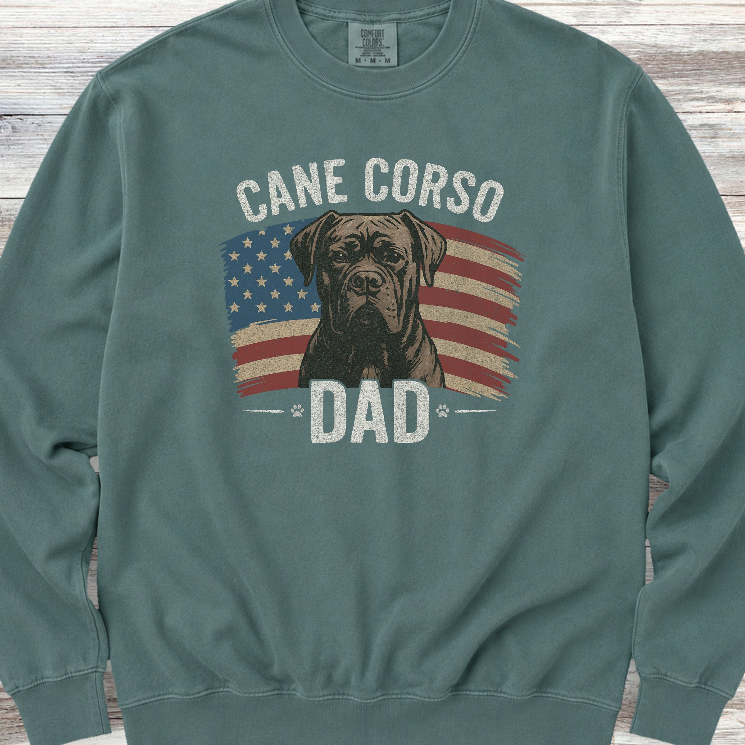 Cane Corso Dad Flag Sweatshirt - Blue Spruce