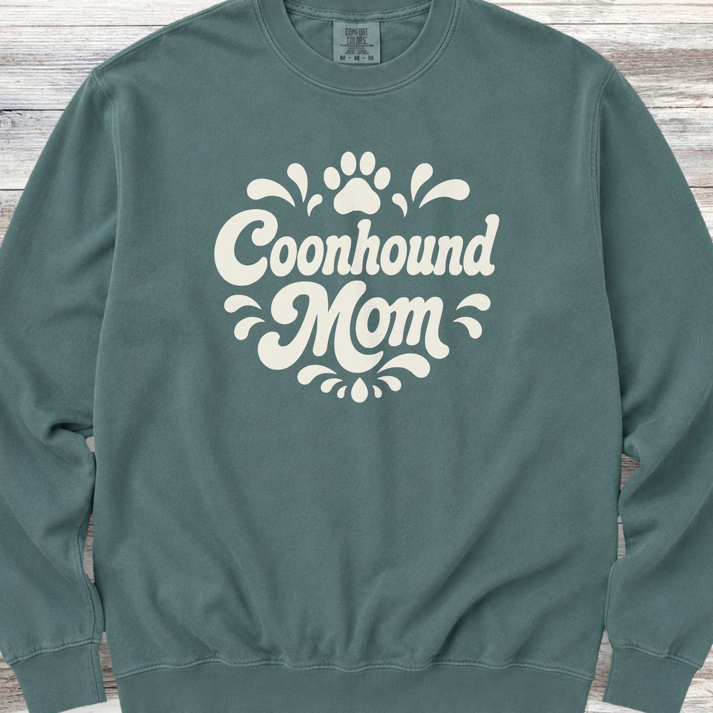 Coonhound Groovy Mom Sweatshirt - Blue Spruce