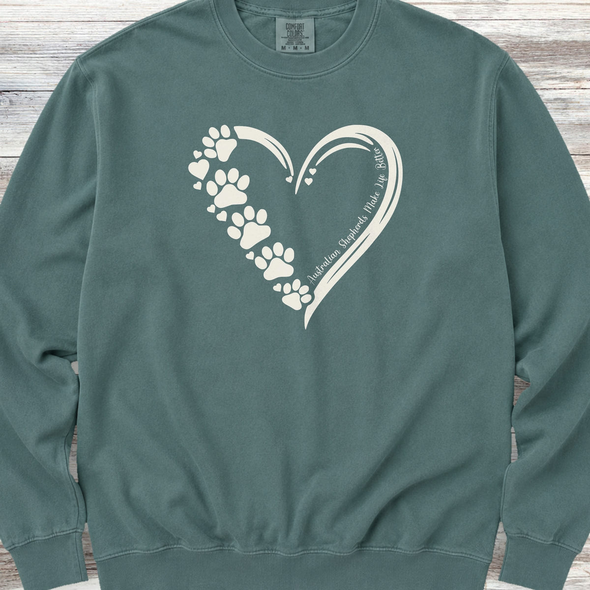 Australian Shepherd Loyal Heart Sweatshirt - Blue Spruce