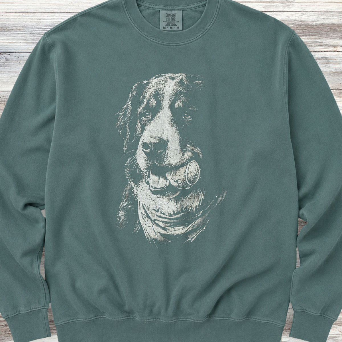 Bernese Mountain Dog Play Ball Sweatshirt - Blue Spruce