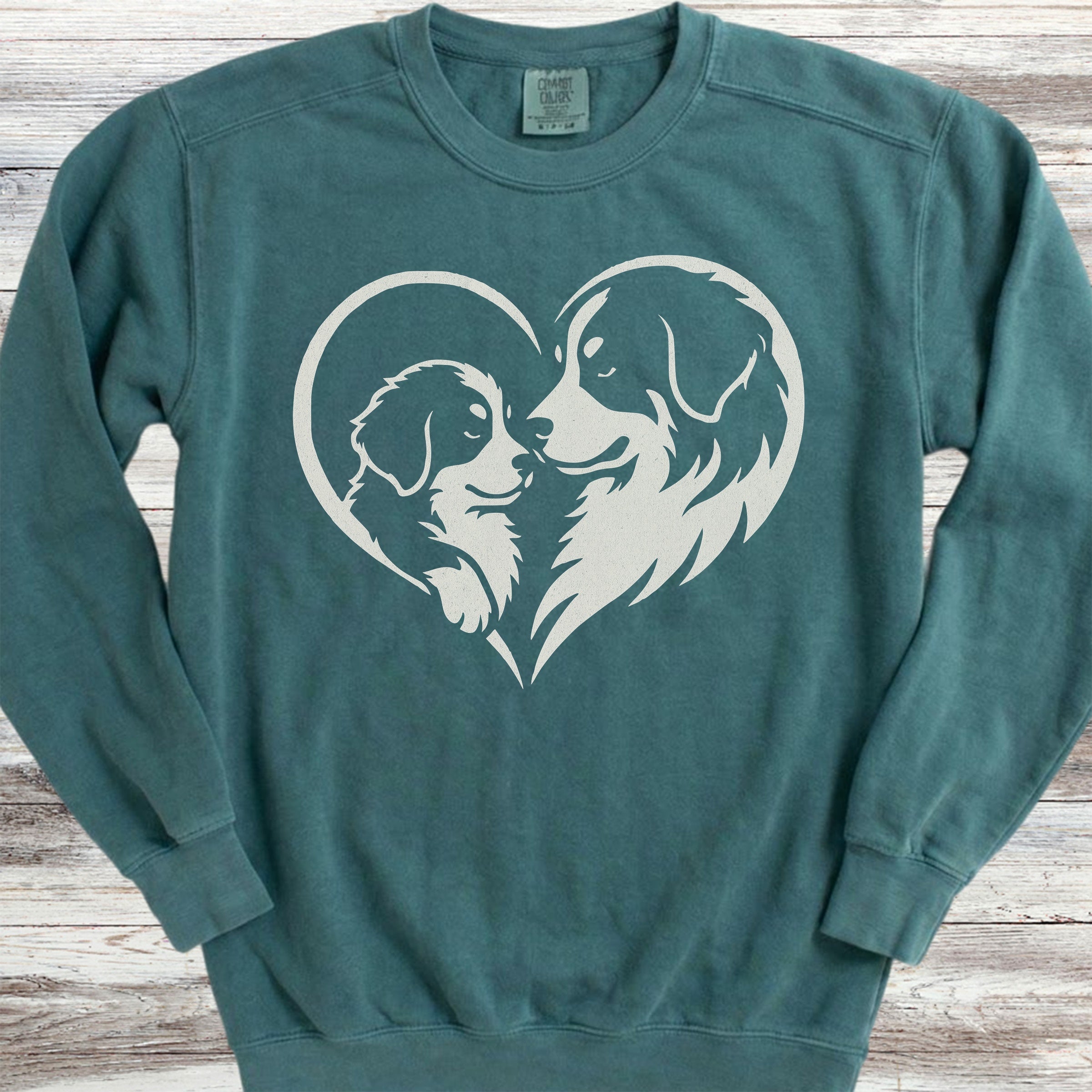 Bernese Mountain Dog Heart Bond Sweatshirt - Blue Spruce