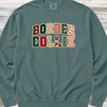 Border Collie Holiday Faux Patchwork Sweatshirt - Blue Spruce