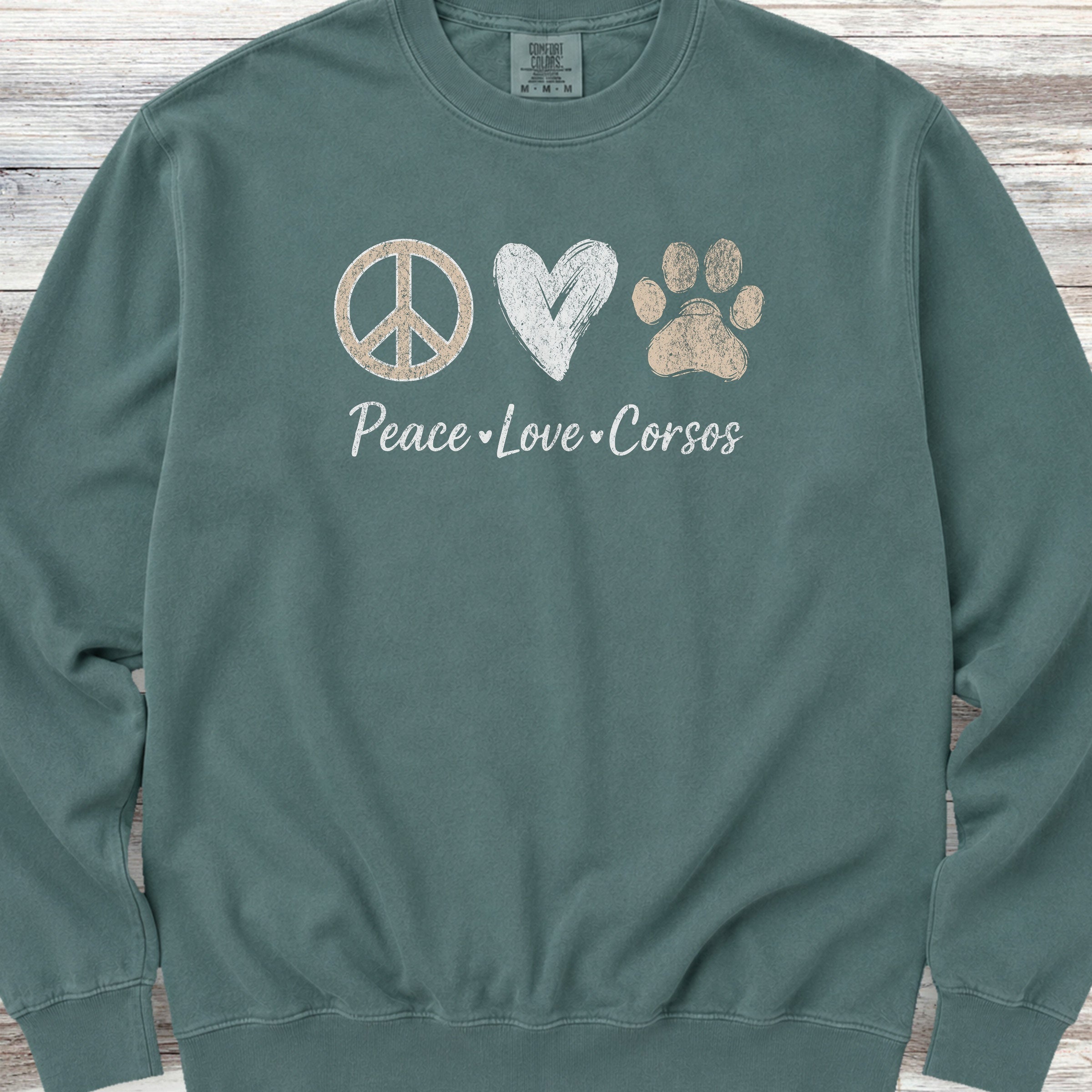 Cane Corso Peace Sweatshirt - Blue Spruce