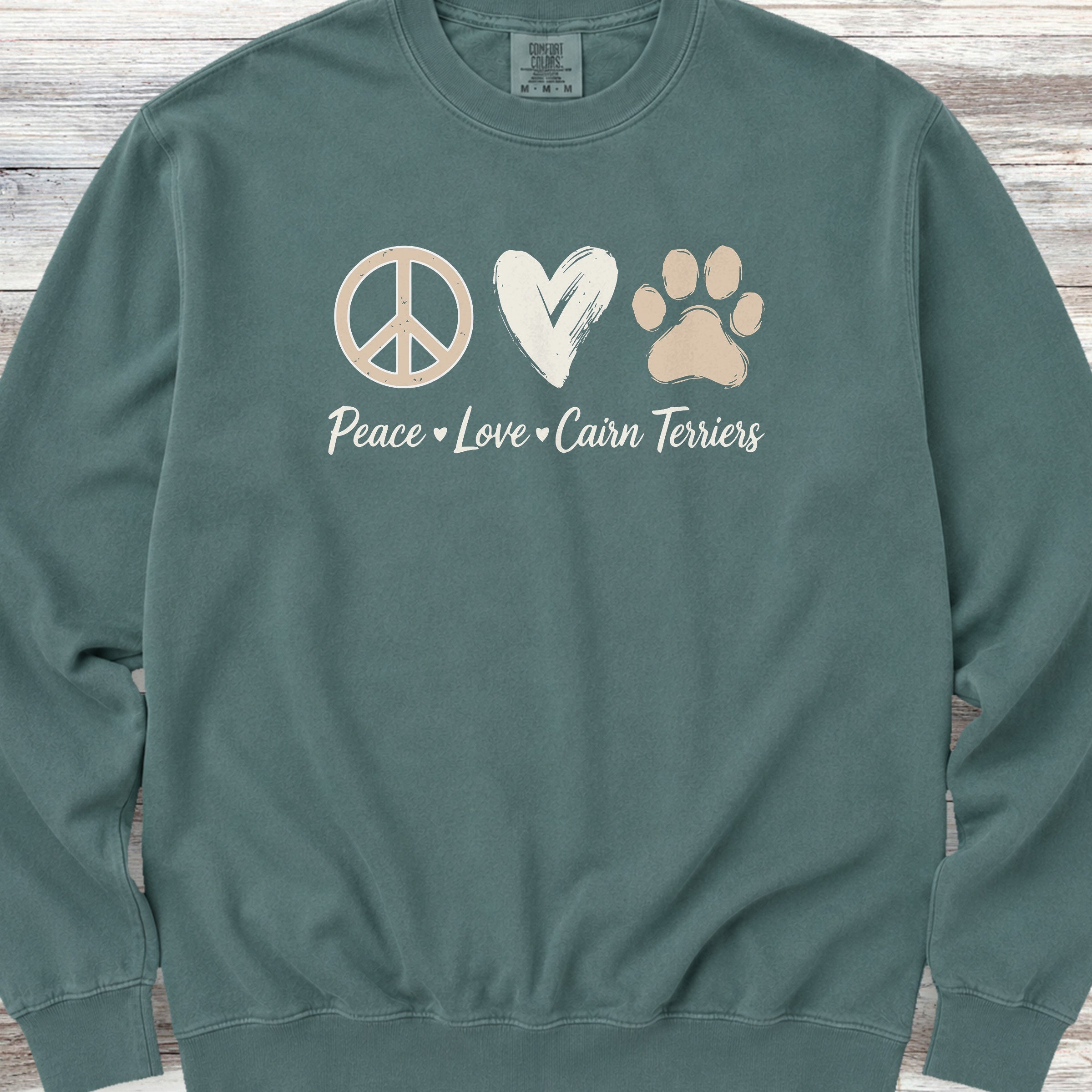 Cairn Terrier Peace Sweatshirt - Blue Spruce