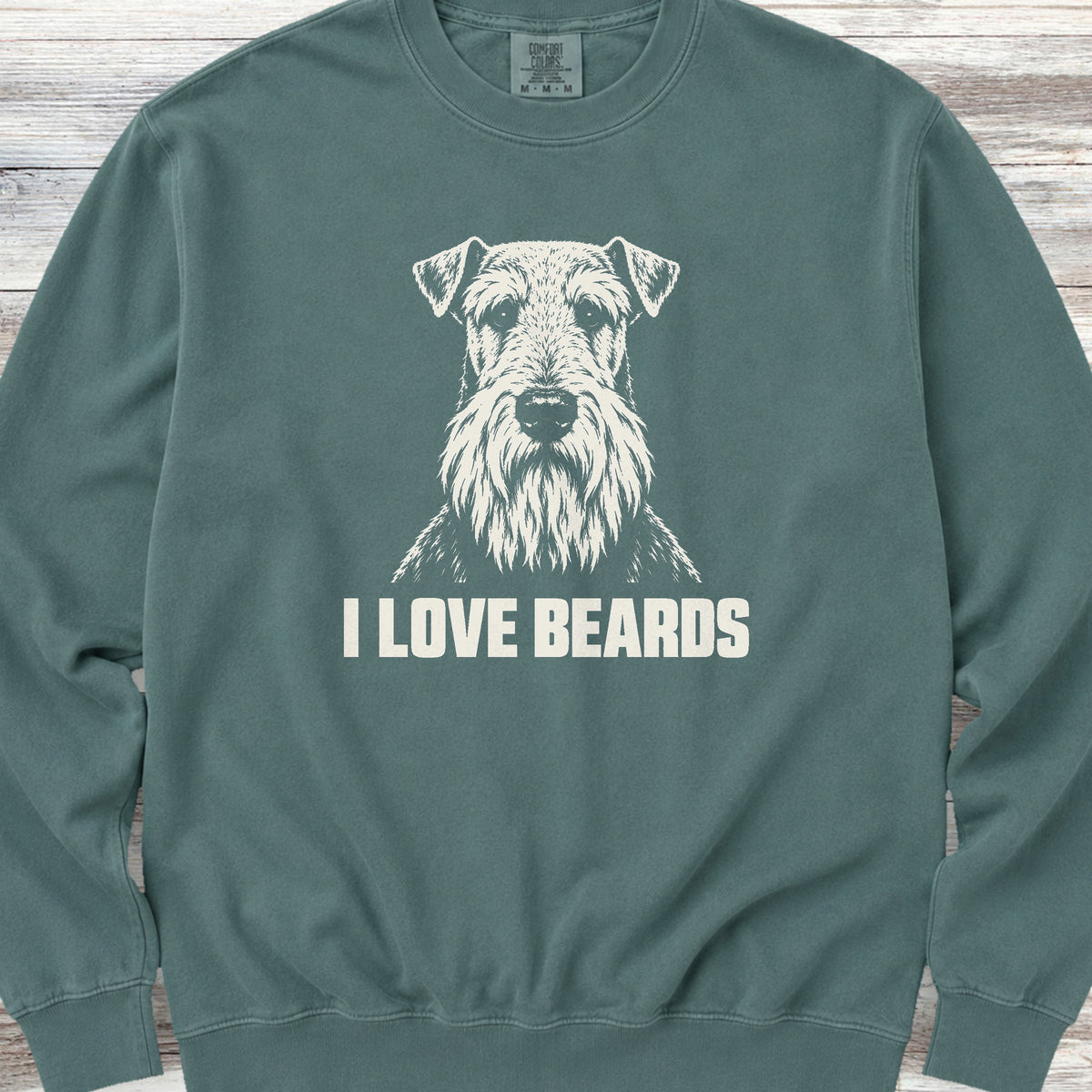 Airedale I Love Beards Sweatshirt - Blue Spruce