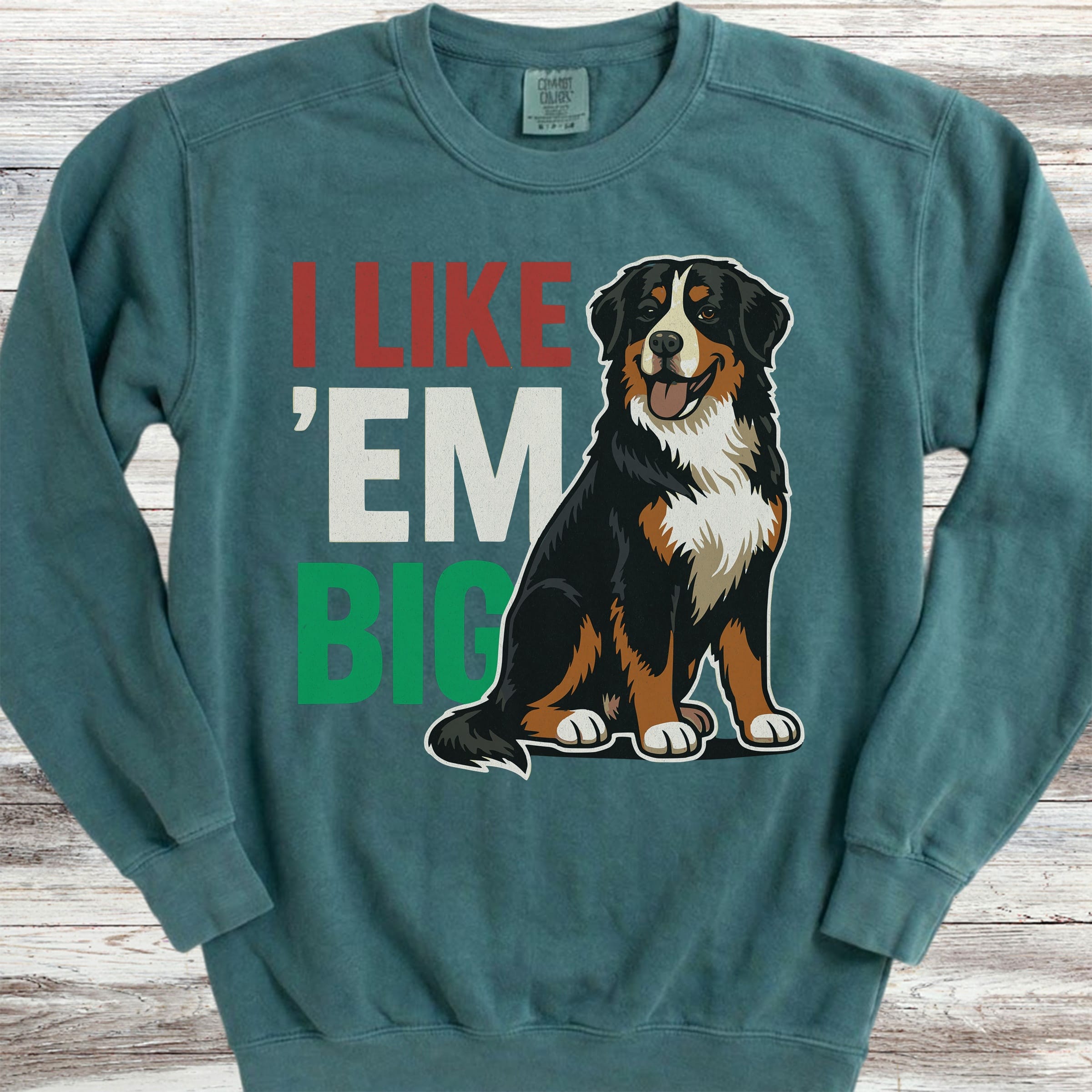 Bernese Mountain Dog Big Sweatshirt - Blue Spruce