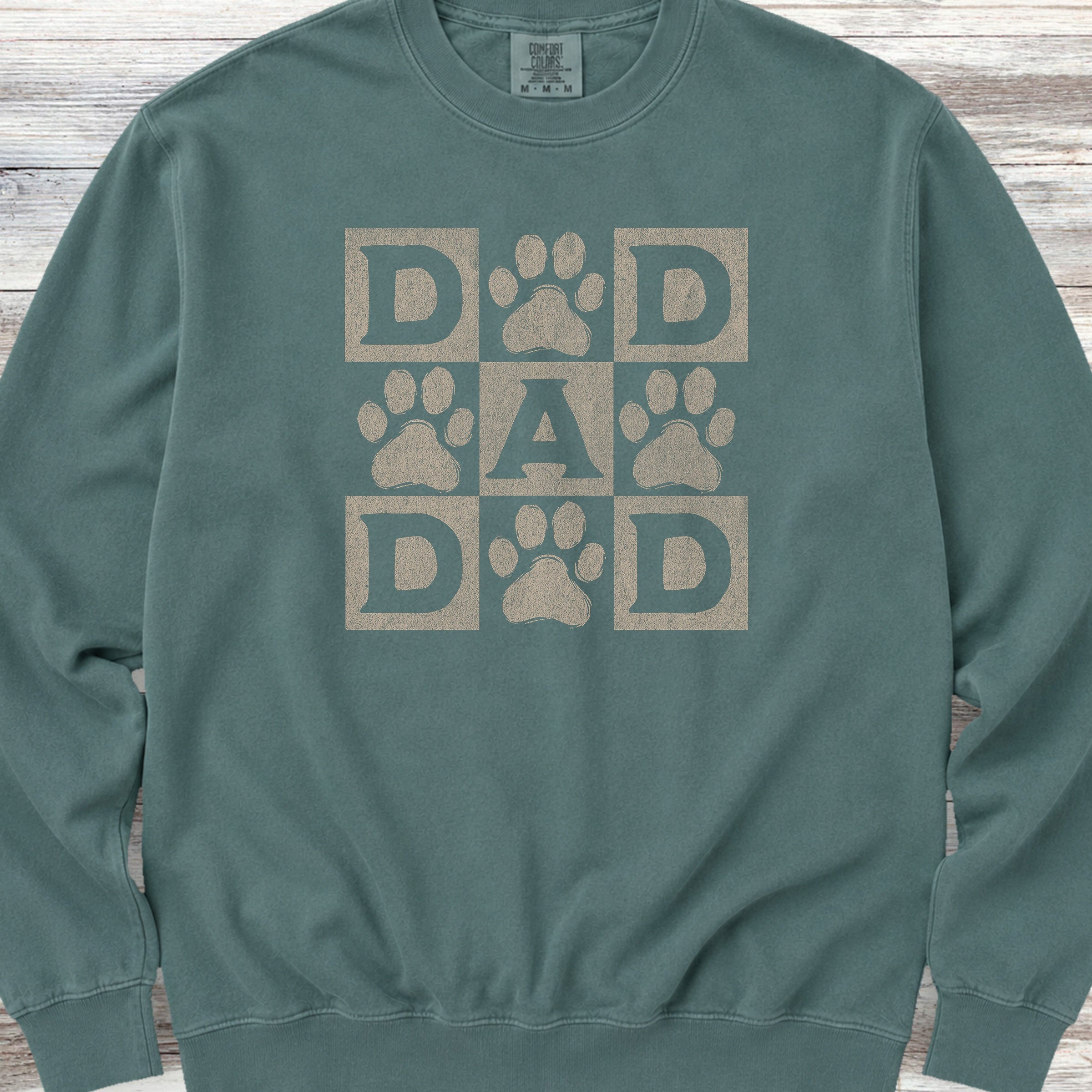 Paw Print Dad Sweatshirt - Blue Spruce