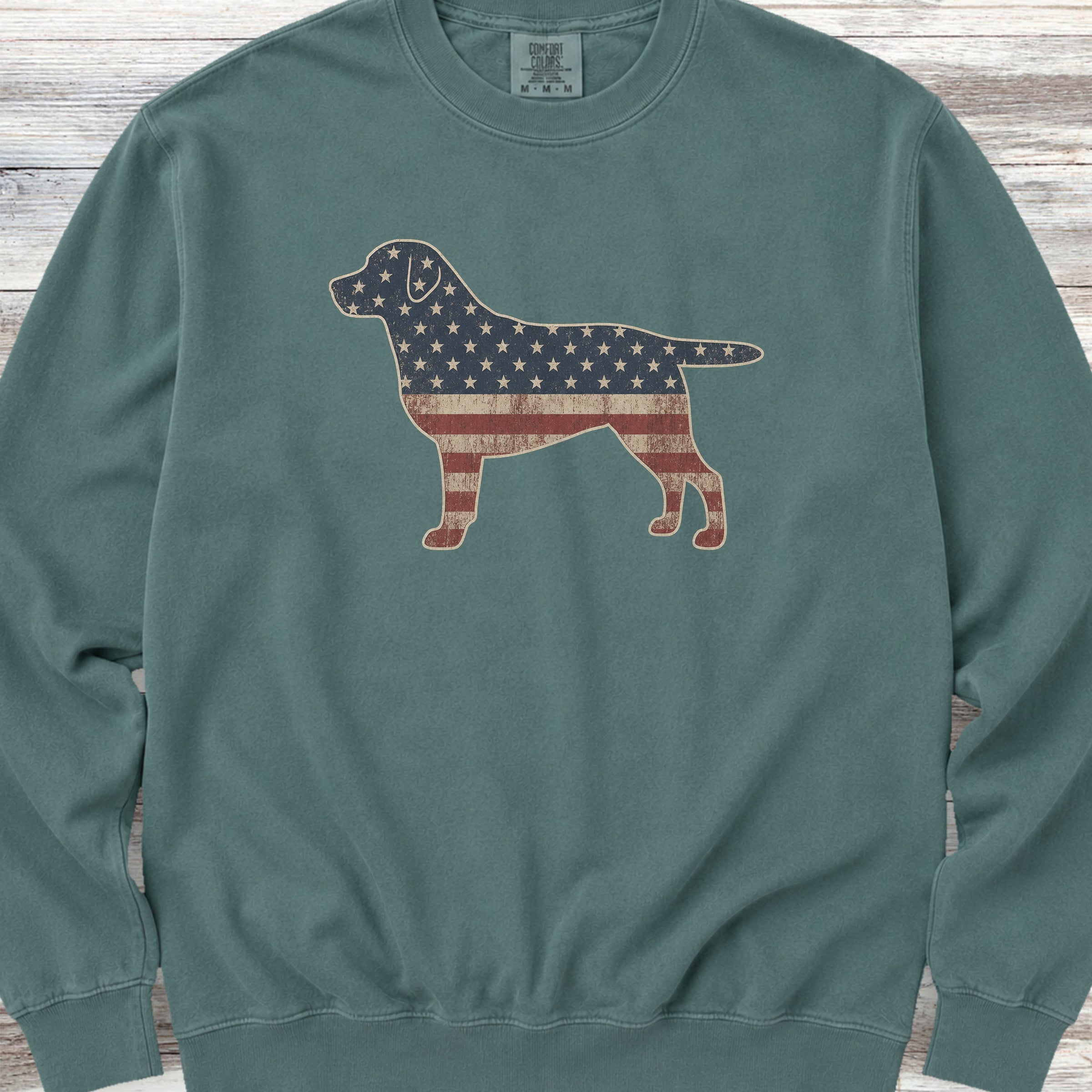 Labrador Retriever Vintage USA Sweatshirt - Blue Spruce