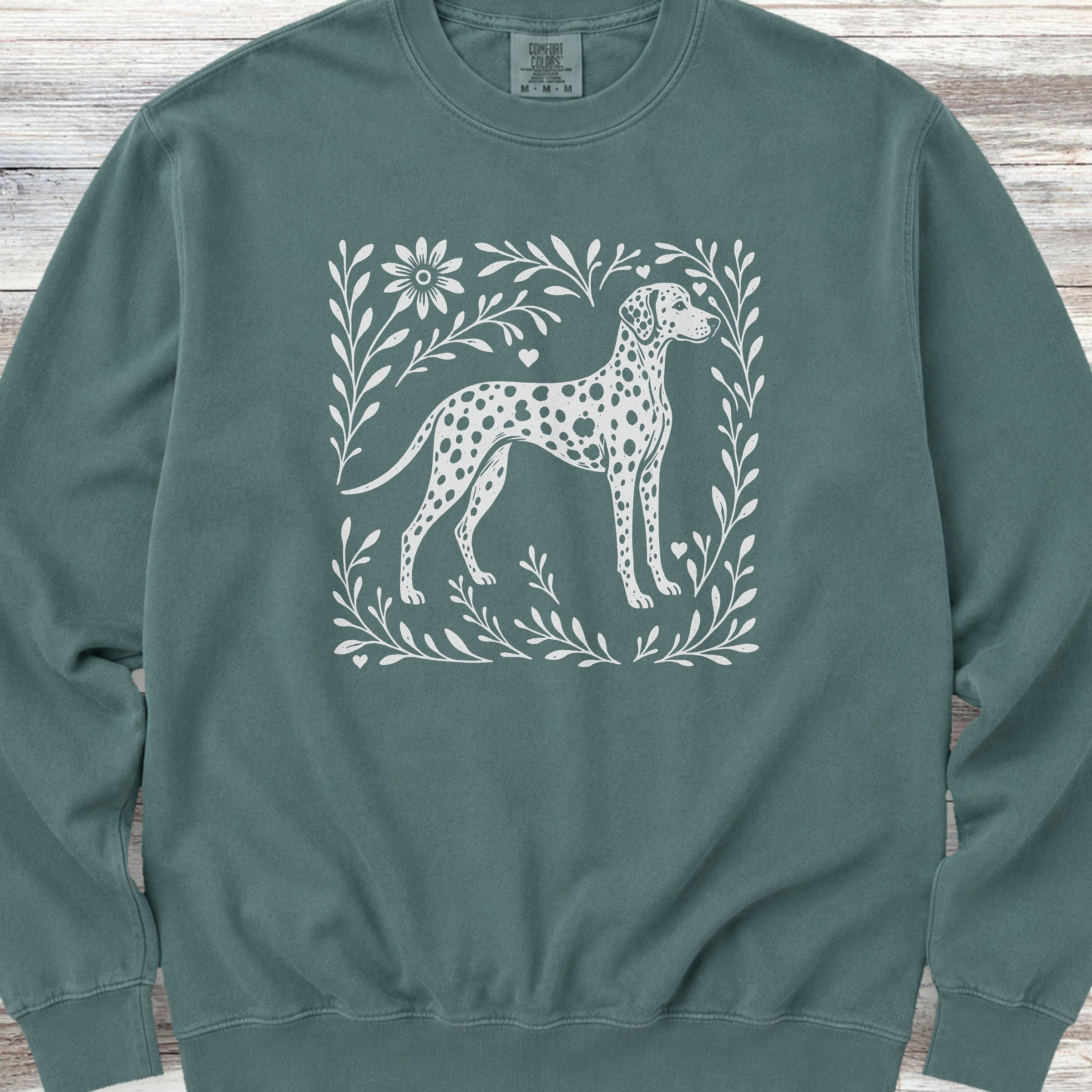 Dalmatian Linocut Sweatshirt - Blue Spruce