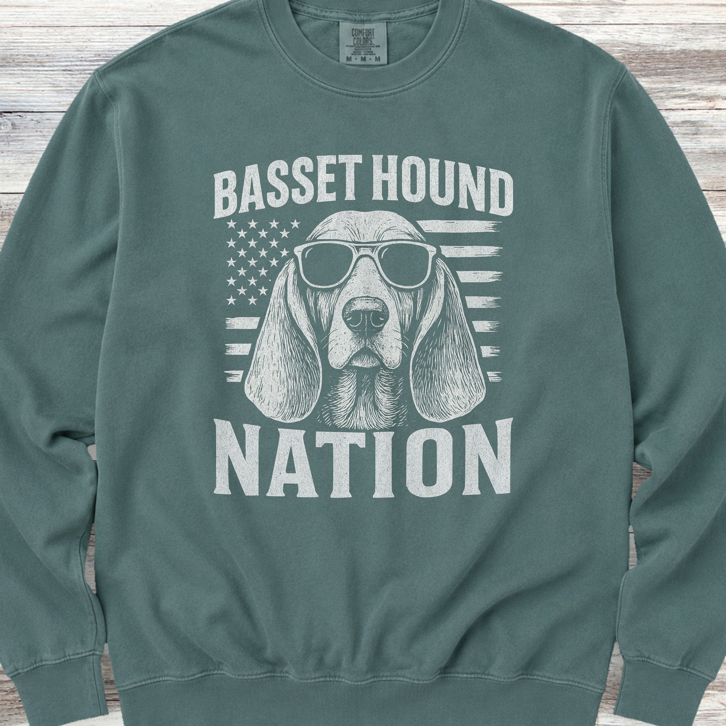 Basset Hound Nation Sweatshirt - Blue Spruce