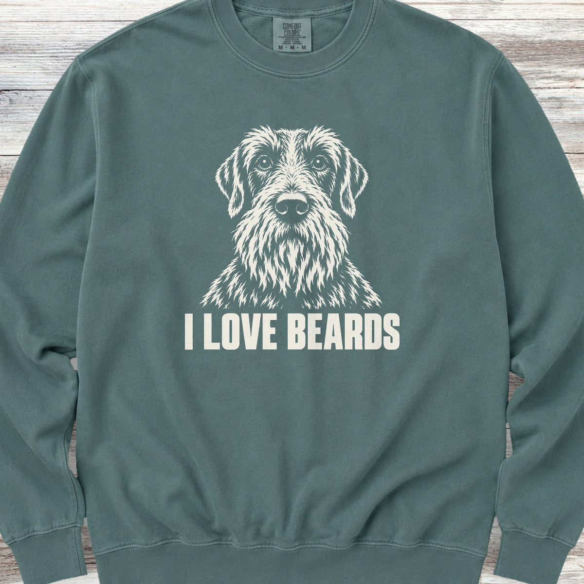 Wirehaired Pointing Griffon I Love Beards Sweatshirt - Blue Spruce