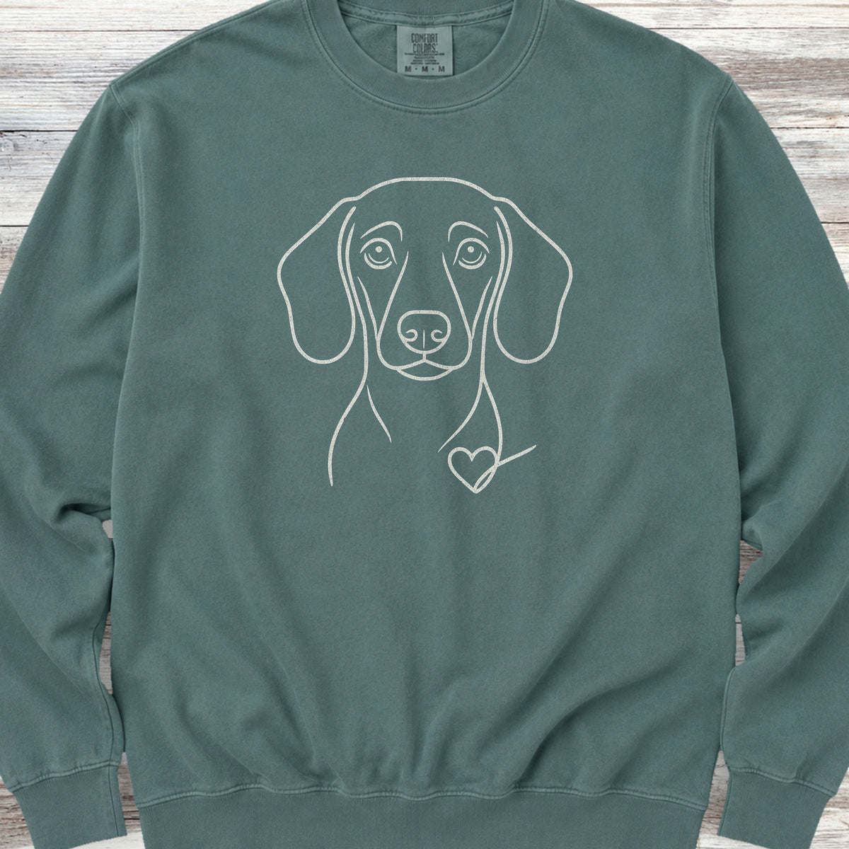 Dachshund Line Art Love Sweatshirt - Blue Spruce
