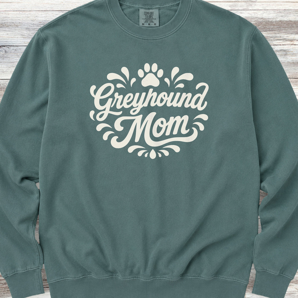 Greyhound Groovy Mom Sweatshirt - Blue Spruce