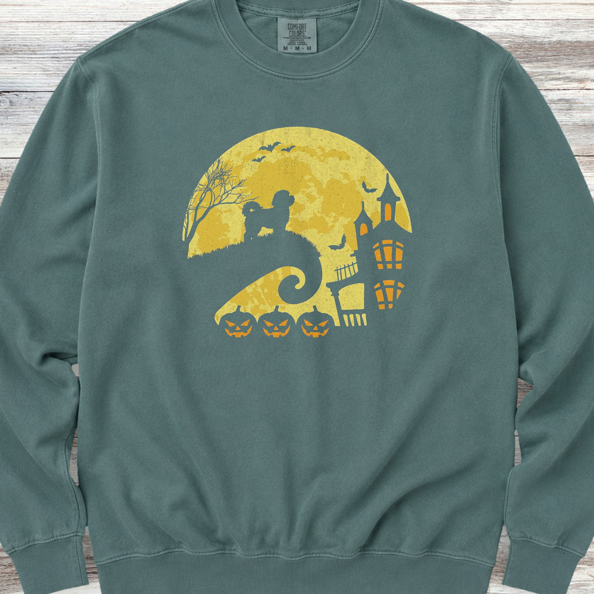 Maltipoo Halloween Moon Sweatshirt - Blue Spruce