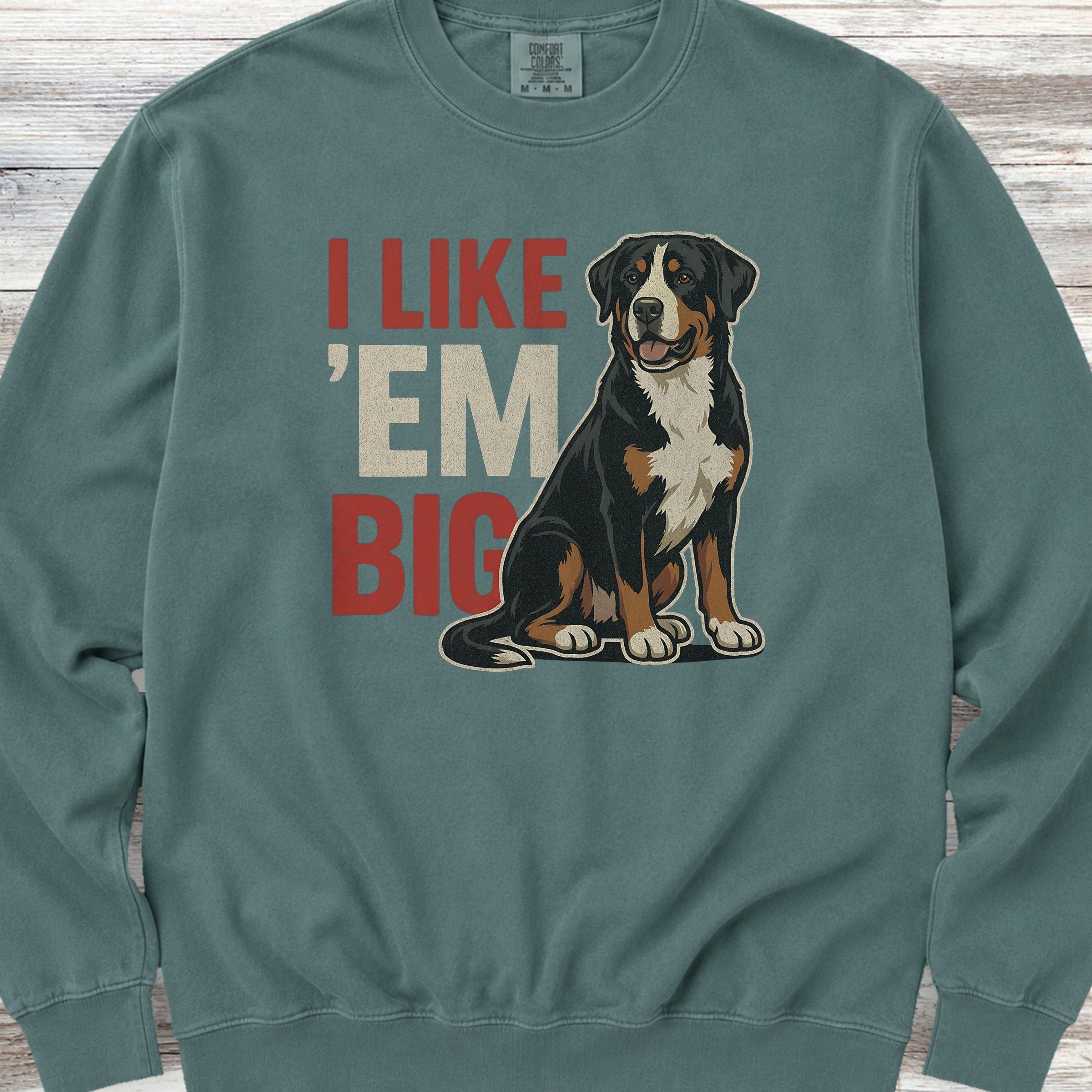 Swiss Mountain Dog Big Sweatshirt - Blue Spruce