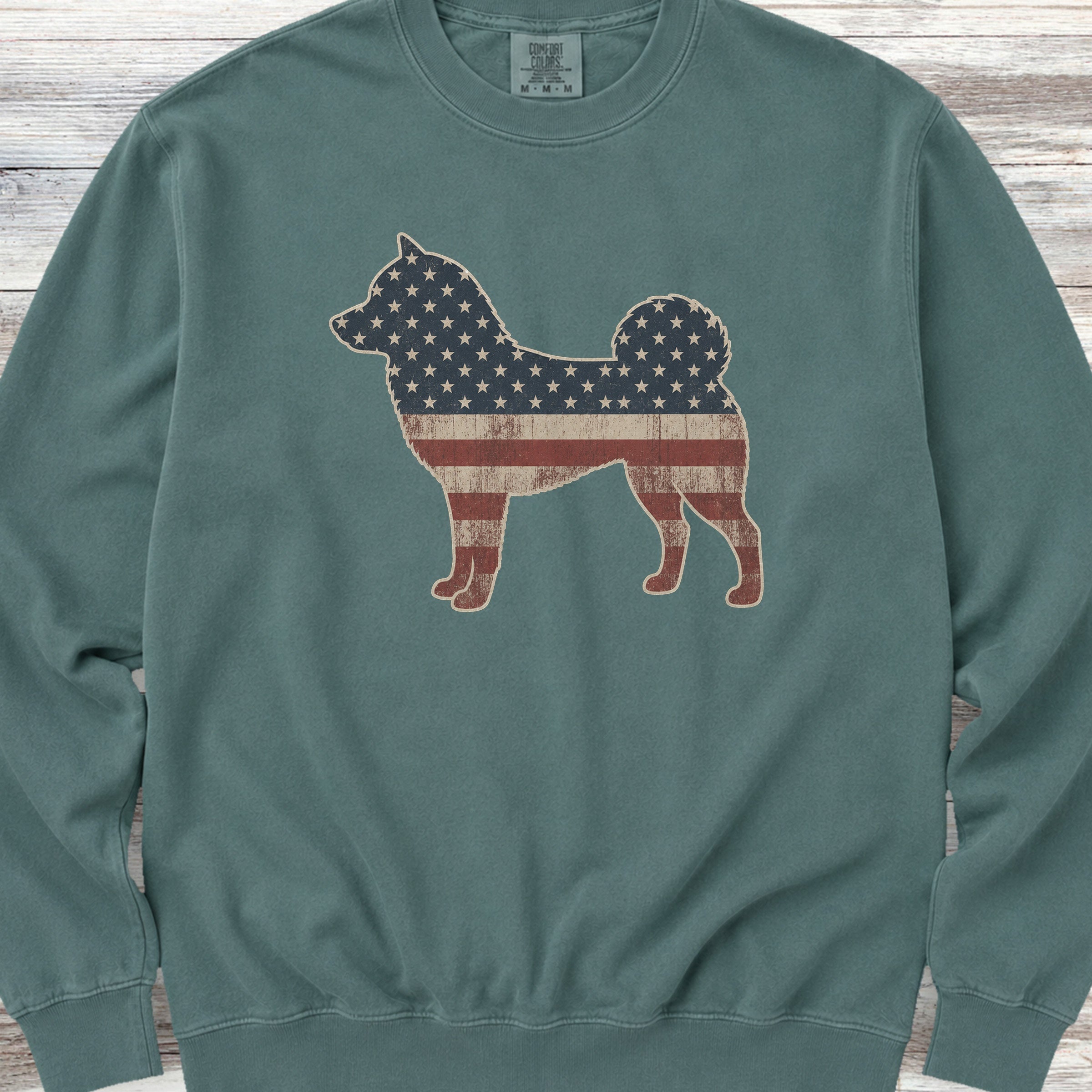 Shiba Inu Vintage USA Sweatshirt - Blue Spruce