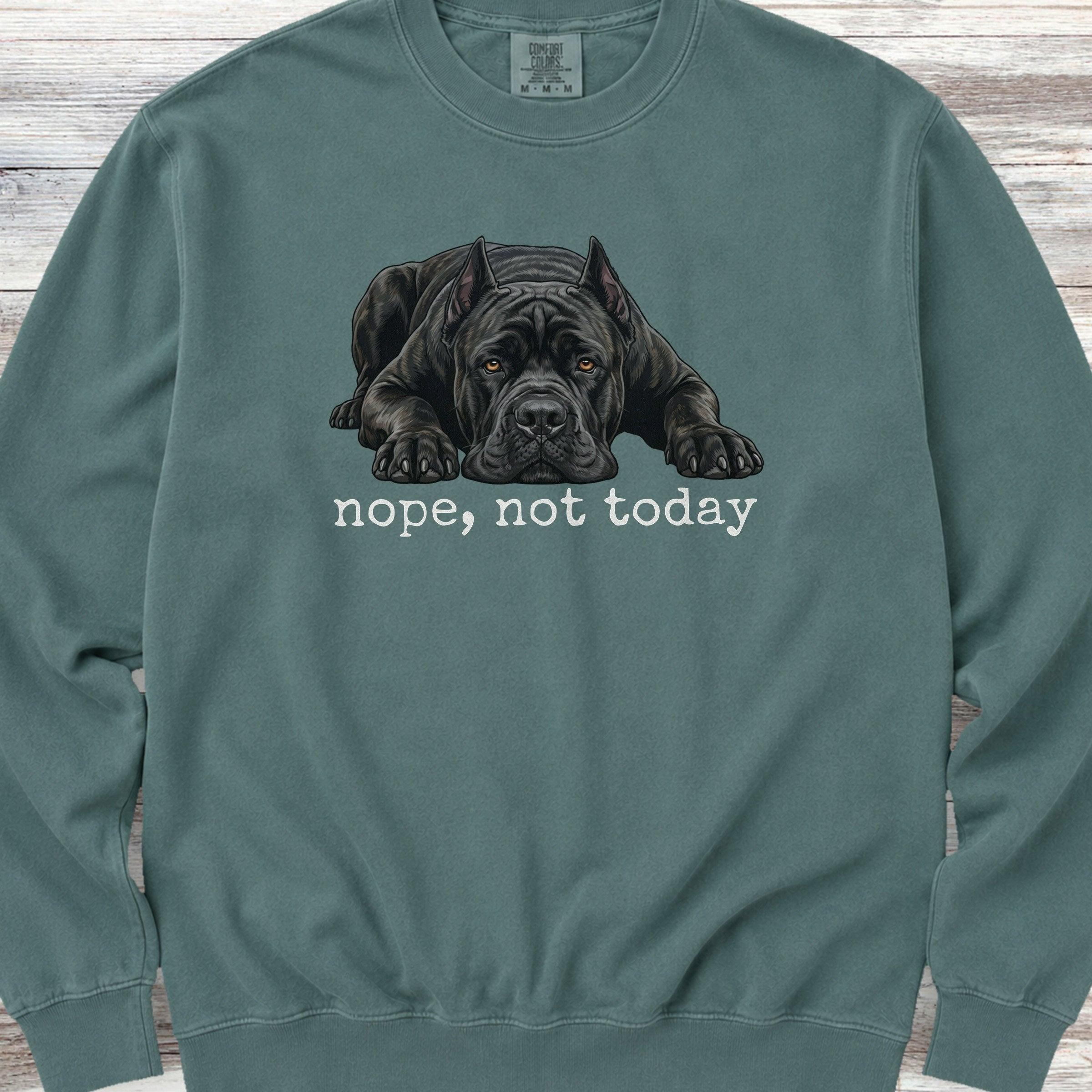 Cane Corso Cropped Nope Sweatshirt - Blue Spruce